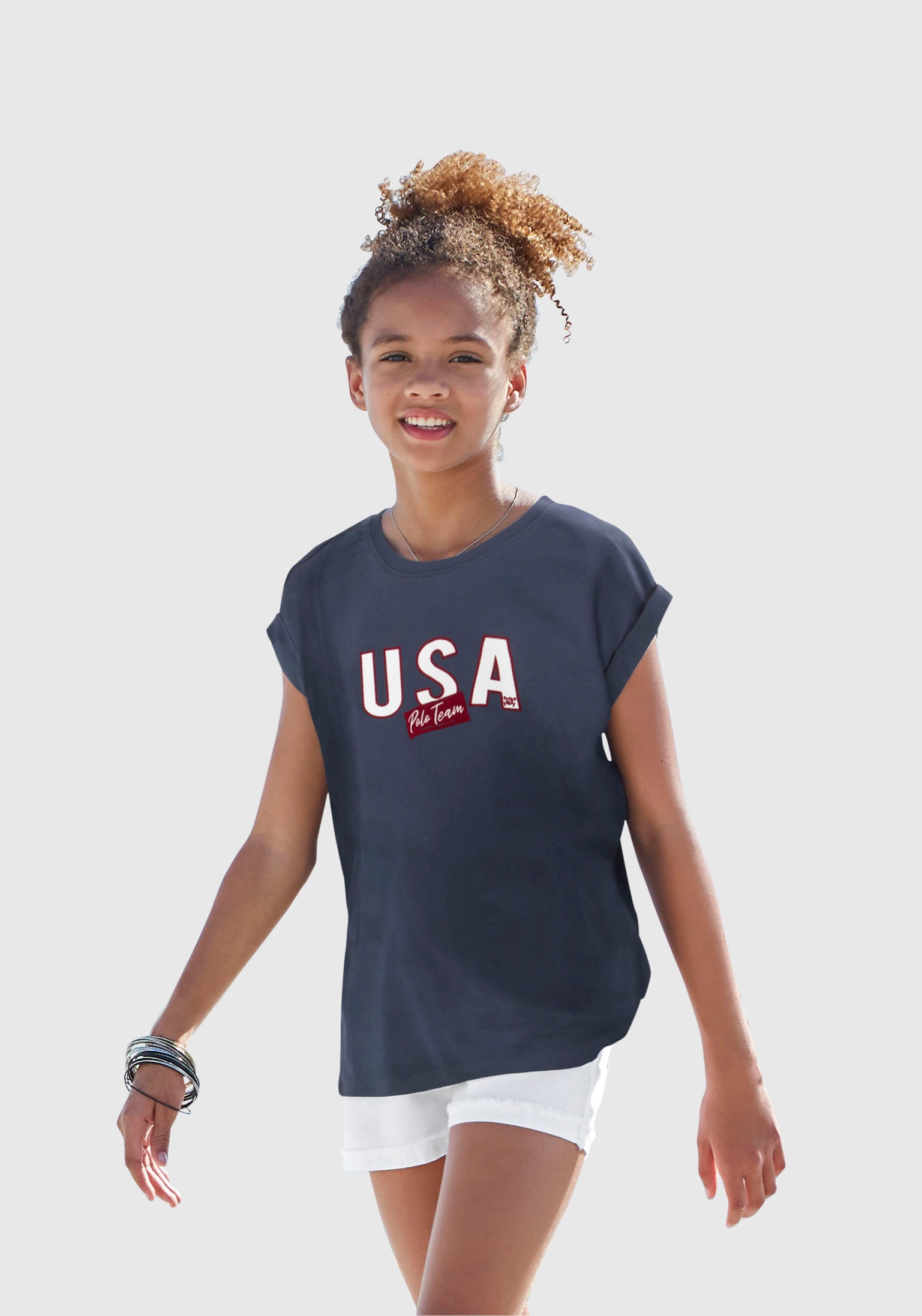 Image of TOM TAILOR Polo Team T-Shirt, mit USA Flockdruck bei Ackermann Versand Schweiz