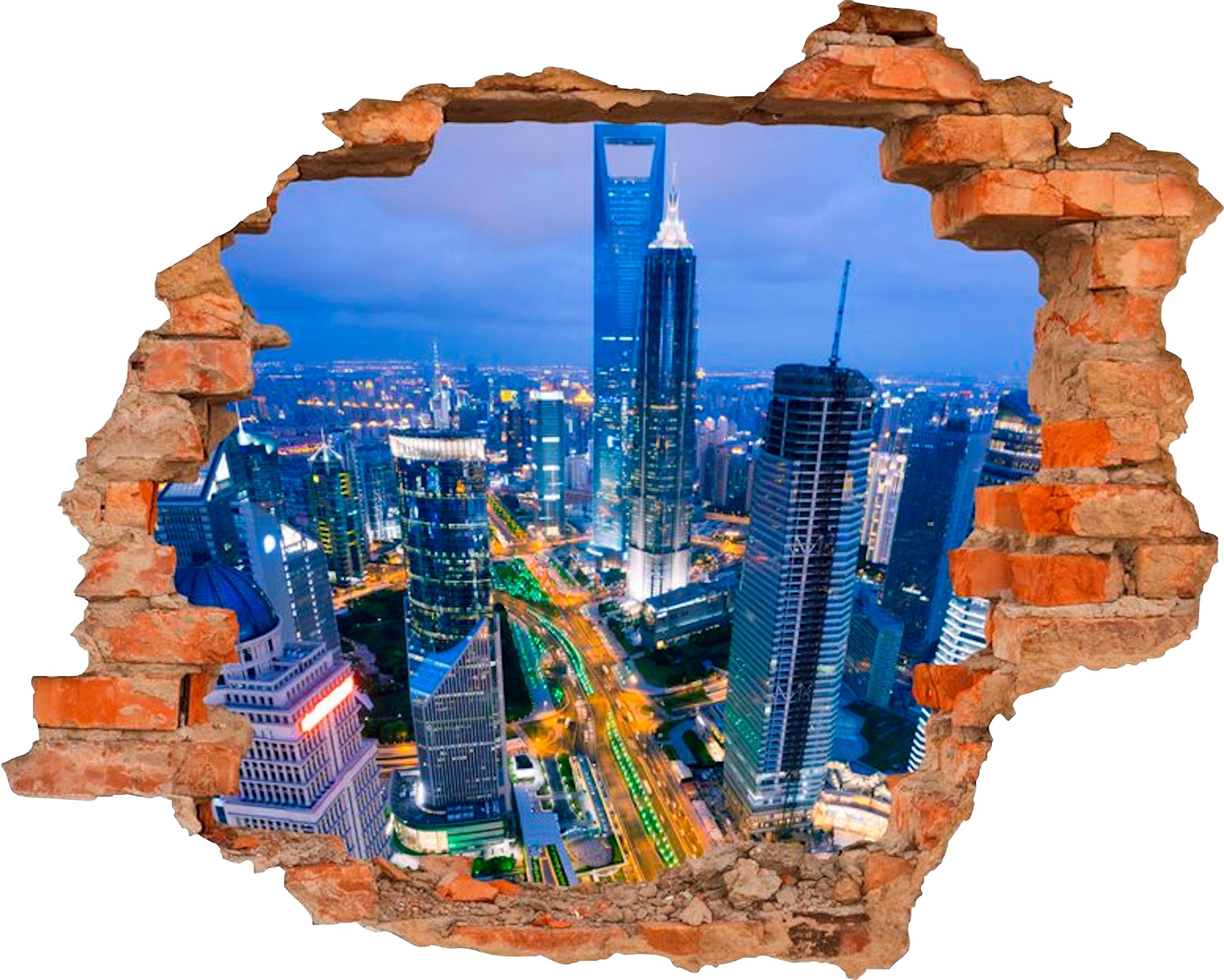 Image of Conni Oberkircher´s Wandsticker »Penthouse - Hochhäuser«, selbstklebend, Skyline, Grossstadt, Nacht bei Ackermann Versand Schweiz