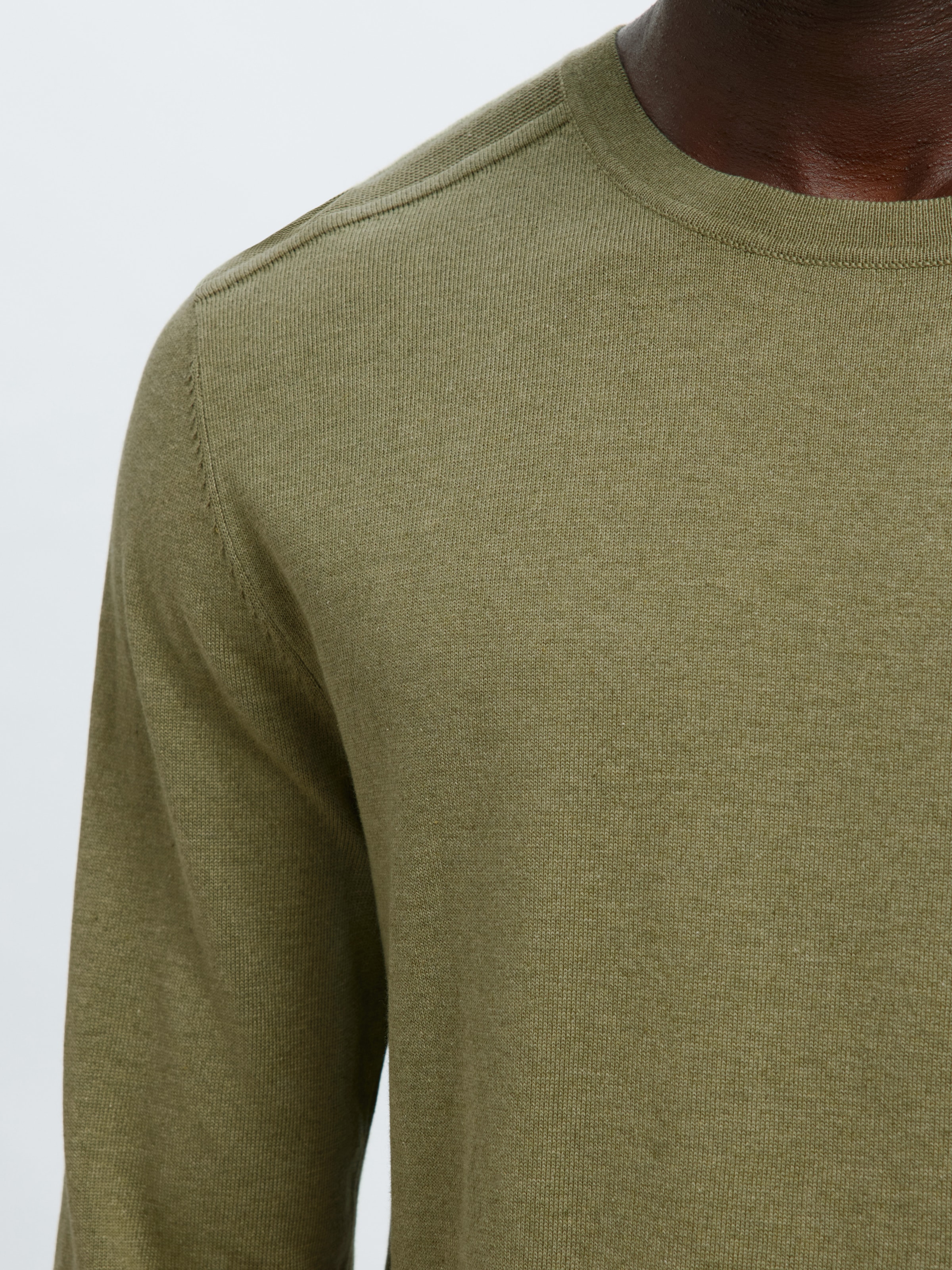 SELECTED Pull à col rond »SLHBERG CREW NECK NOOS« coton, coupe régulière