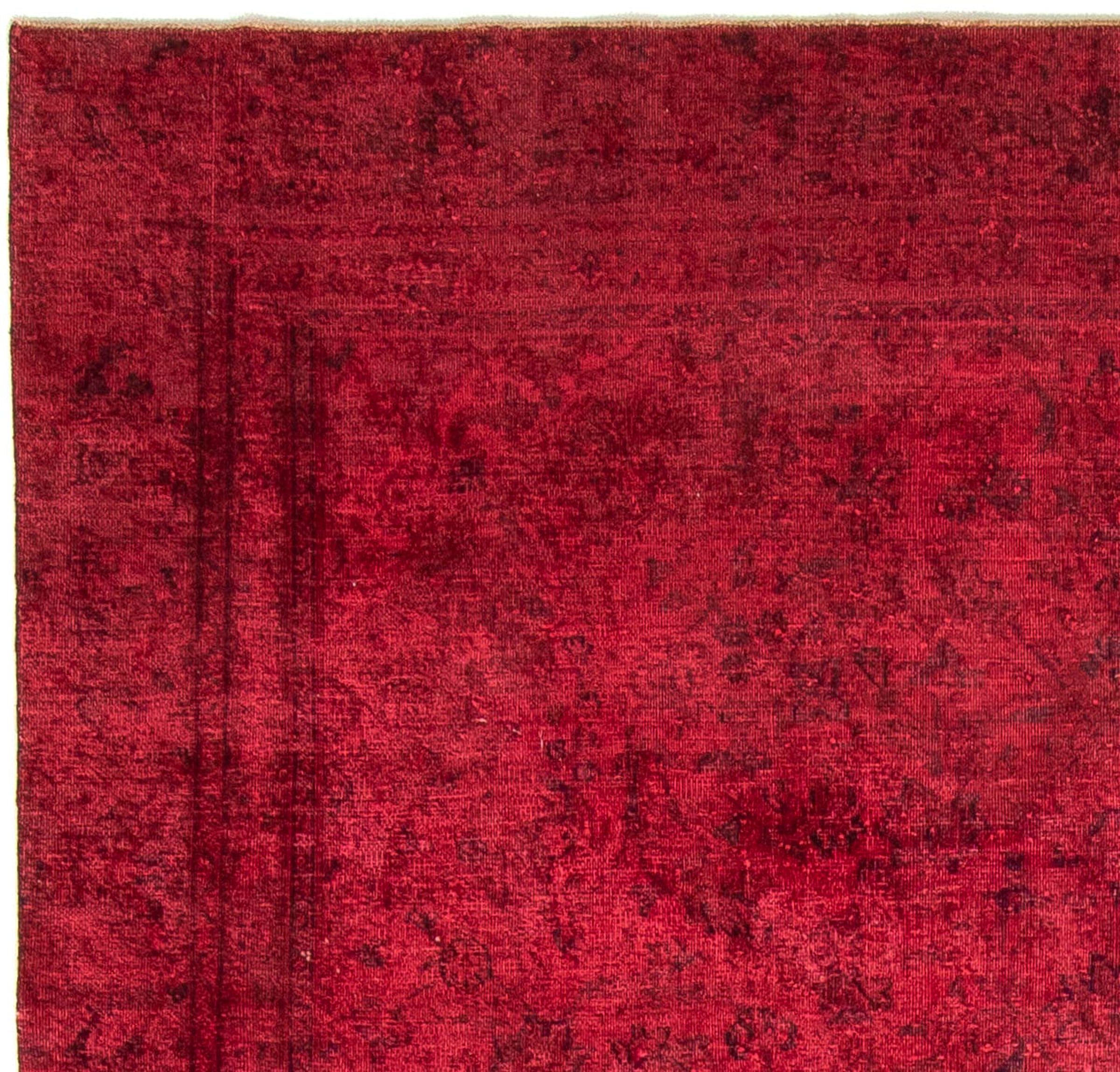 morgenland Teppich »Vintage - 344 x 259 cm - dunkelrot«, rechteckig, Wohnzimmer, Handgeknüpft, Einzelstück mit Zertifikat