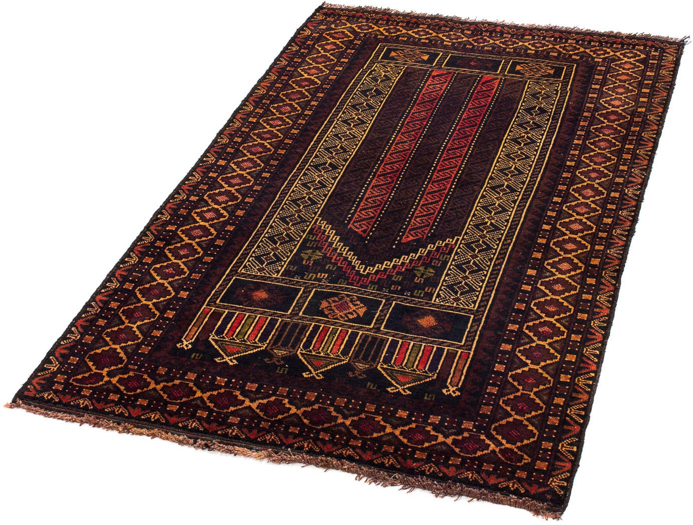 Image of morgenland Orientteppich »Belutsch - 125 x 80 cm - dunkelbraun«, rechteckig, 8 mm Höhe, Wohnzimmer, Handgeknüpft, Einzelstück mit Zertifikat bei Ackermann Versand Schweiz