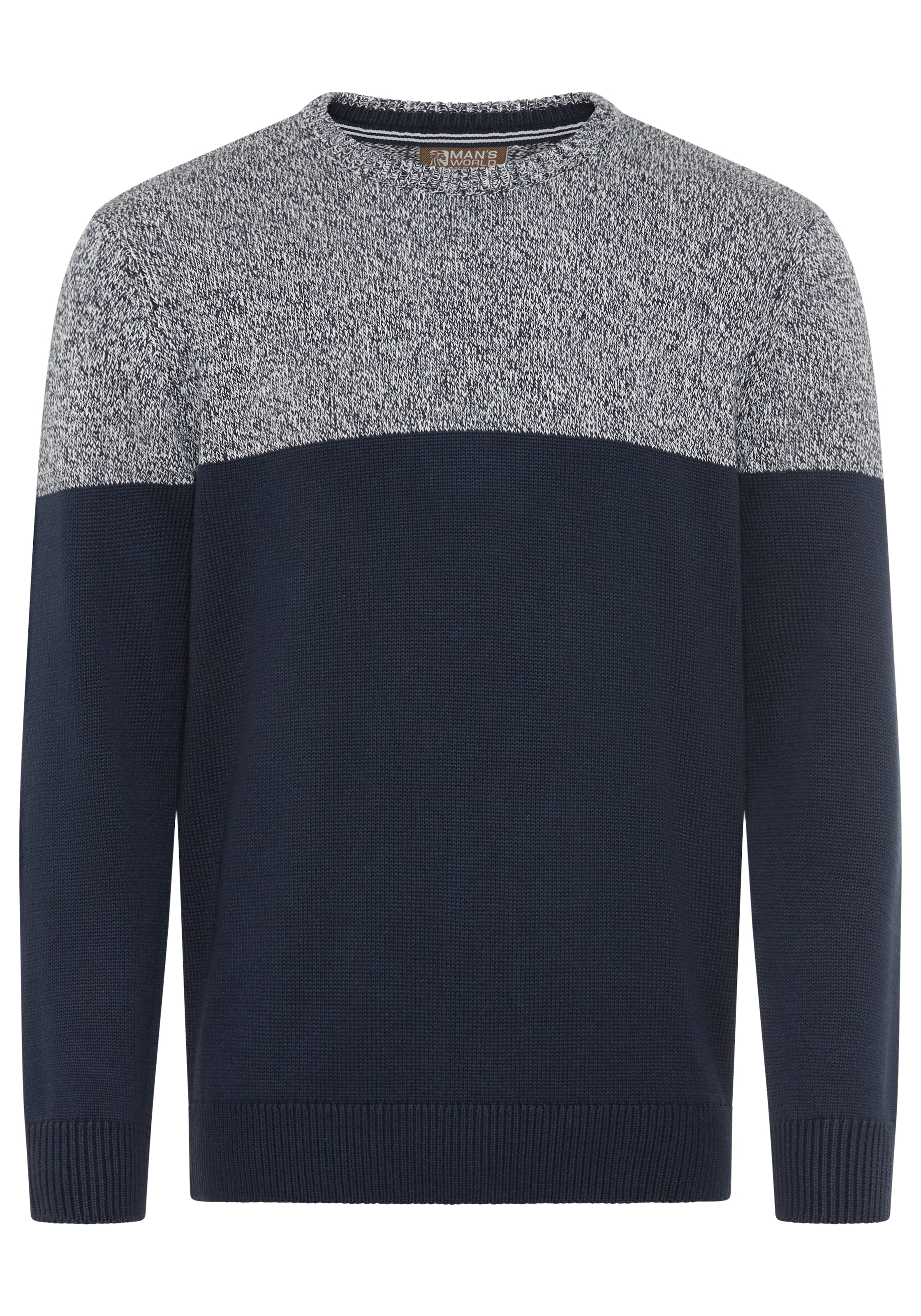 Man's World Pull à col rond »Neue Kollektion! Highlight melierter Look« aus Strick, mit Rundhalsausschnitt, reguläre Passform, mit Langarm