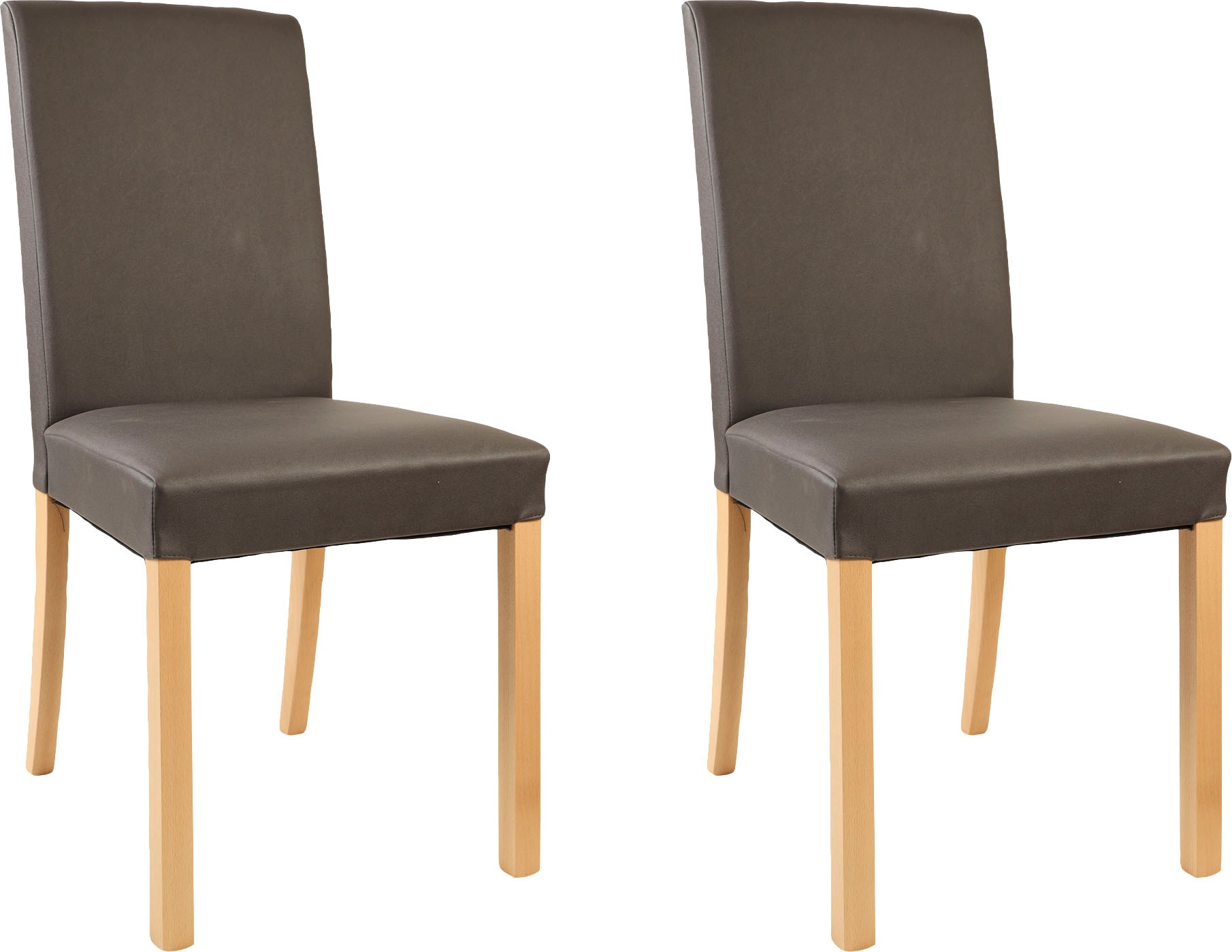 Home affaire 4-Fussstuhl »Nina«, (Set), 2 St., Microfaser, strapazierfähige Microfaser, Gestell Buche natur oder wenge lackiert