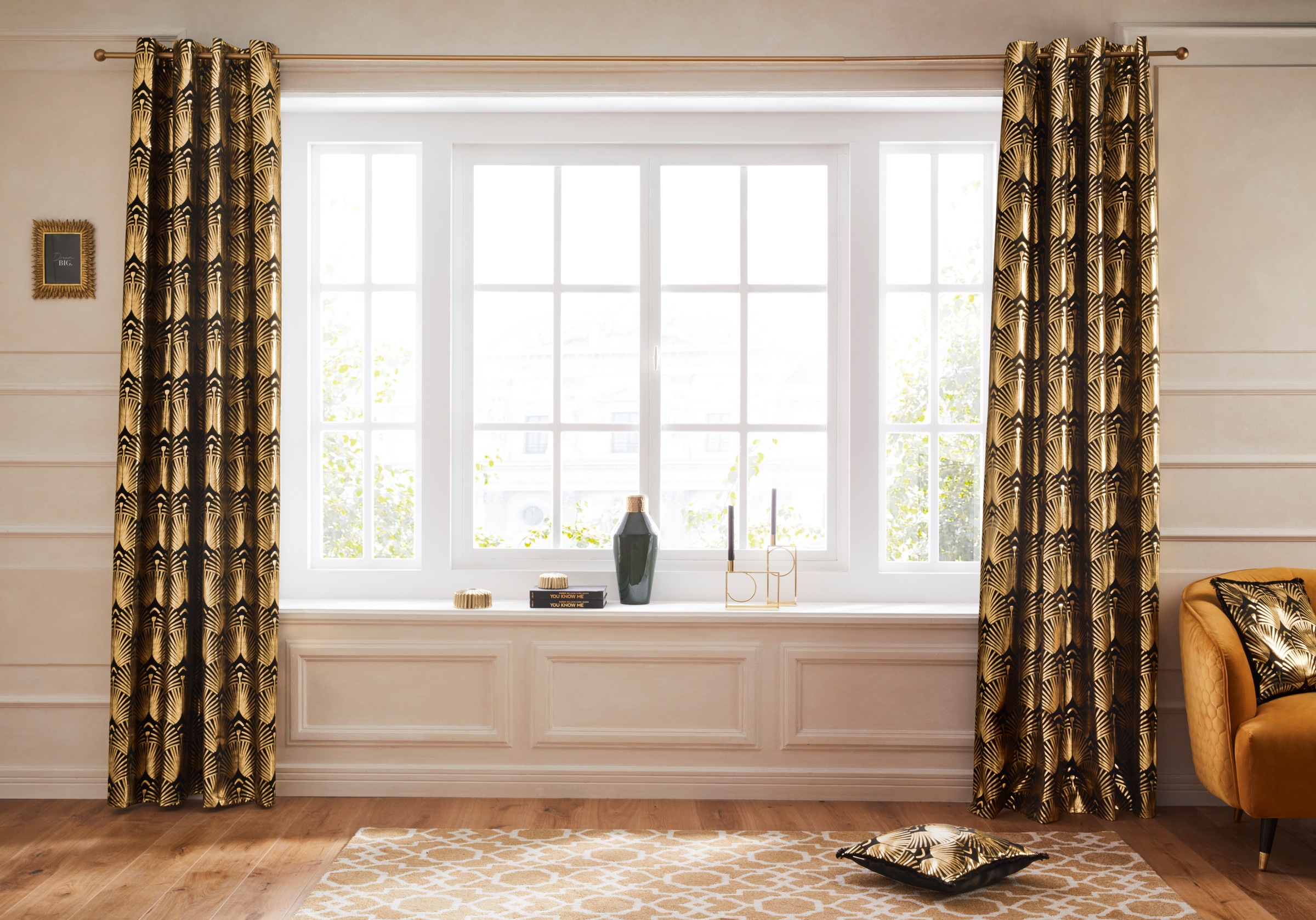 Image of Guido Maria Kretschmer Home&Living Vorhang »Constanze«, (1 St.), blickdicht, Foliendruck mit Fächermotiv bei Ackermann Versand Schweiz