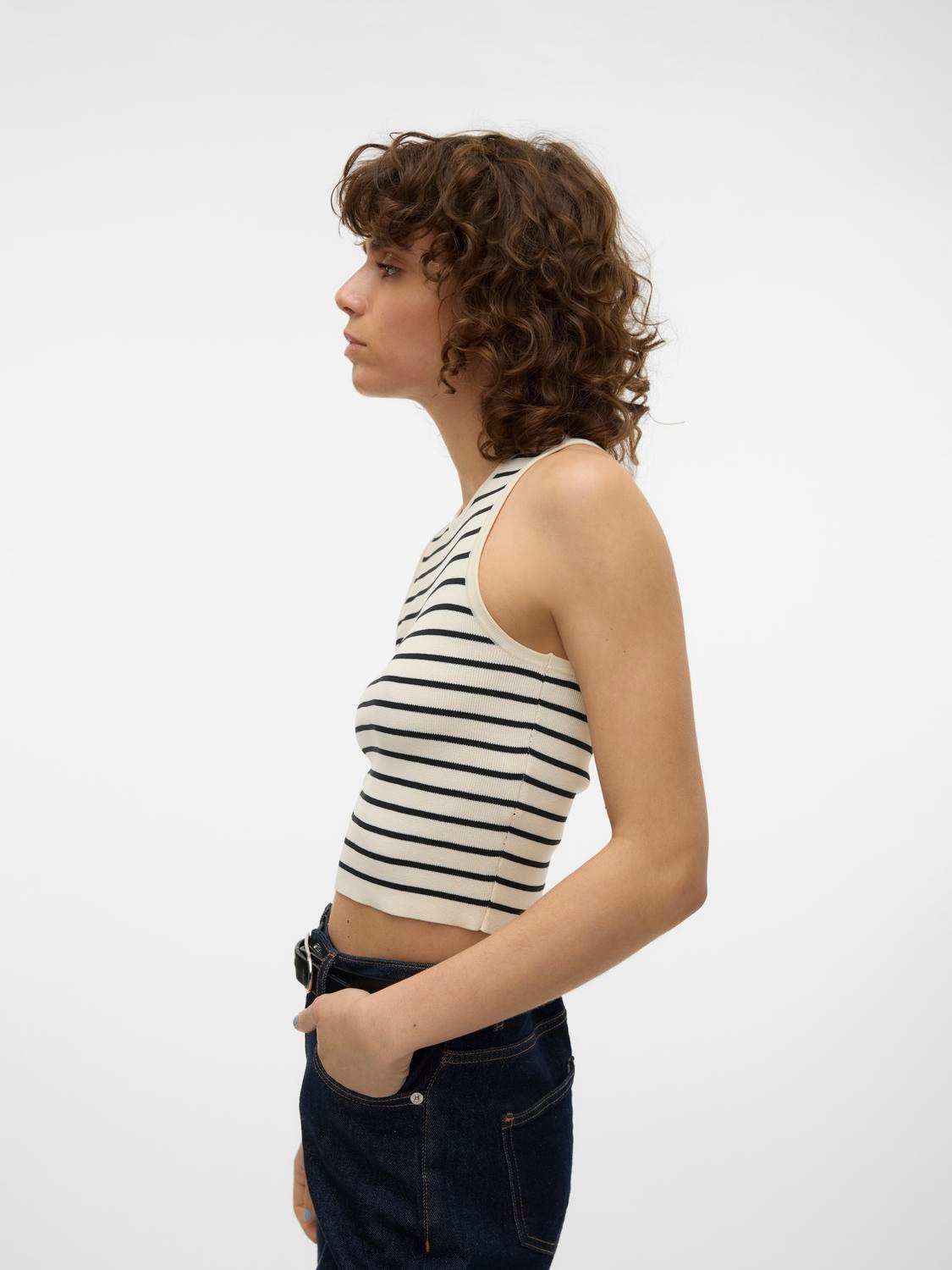 Vero Moda Strickpullover »VMGINNY SL O-NECK CROP TOP NOOS«