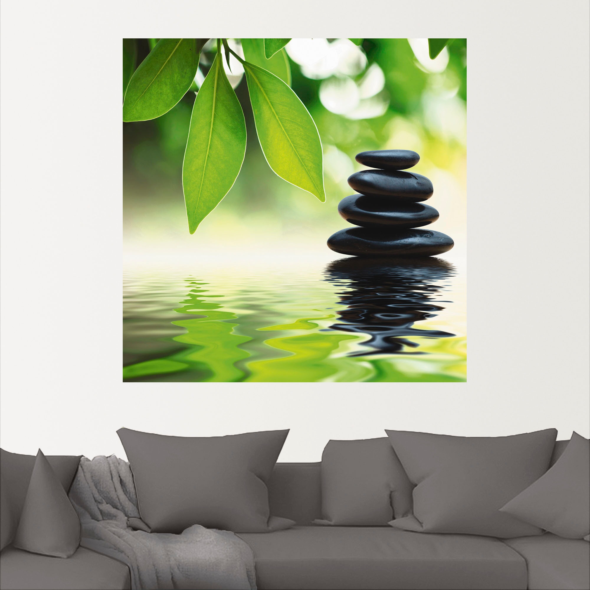 Artland Wandbild »Zen Steinpyramide auf Wasseroberfläche«, Zen, (1 St.), als Leinwandbild, Poster, Wandaufkleber in verschied. Grössen