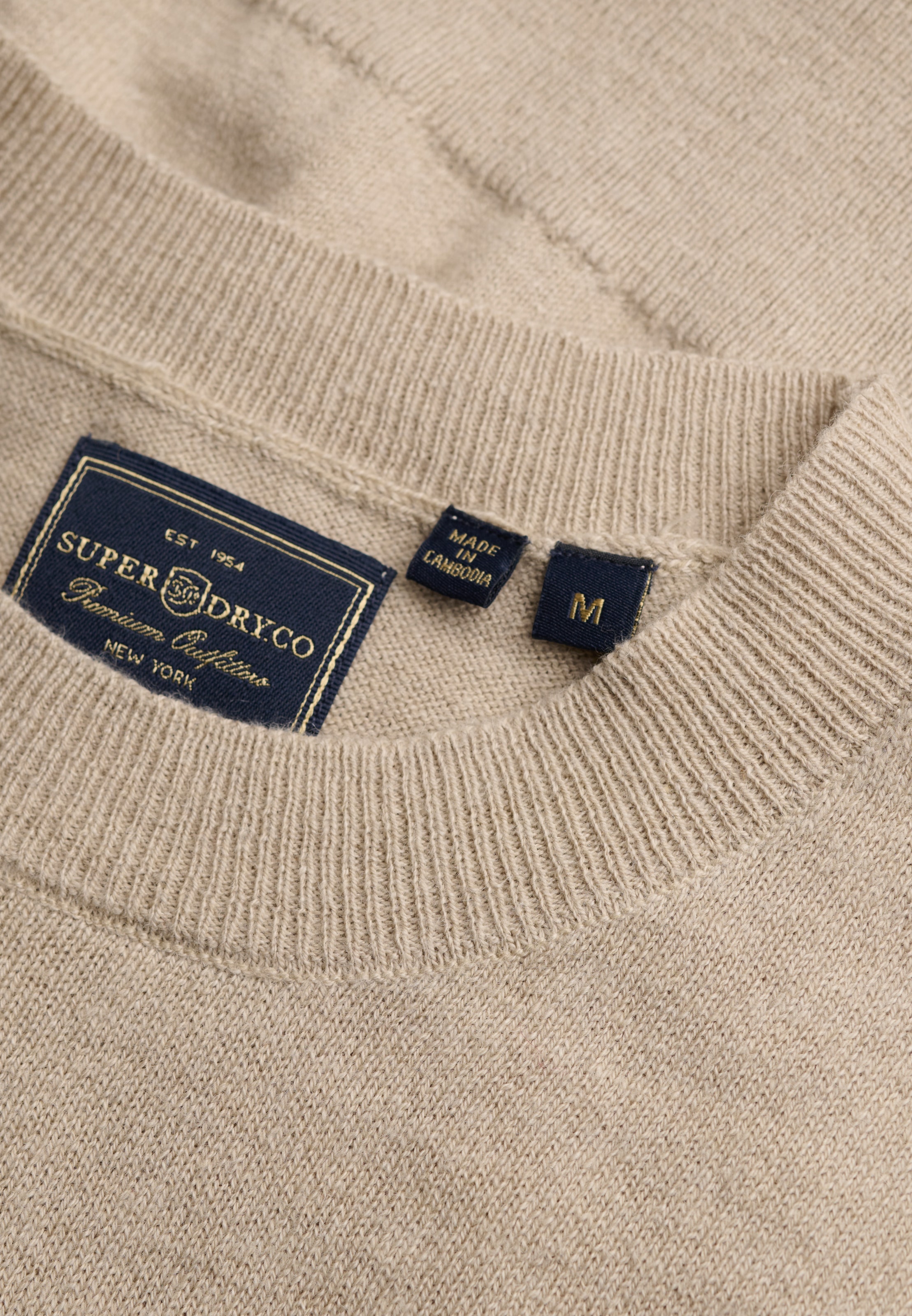 Superdry Rundhalspullover »ESSENTIAL LW WOOL BLEND JUMPER« Baumwollmischung, slim fit