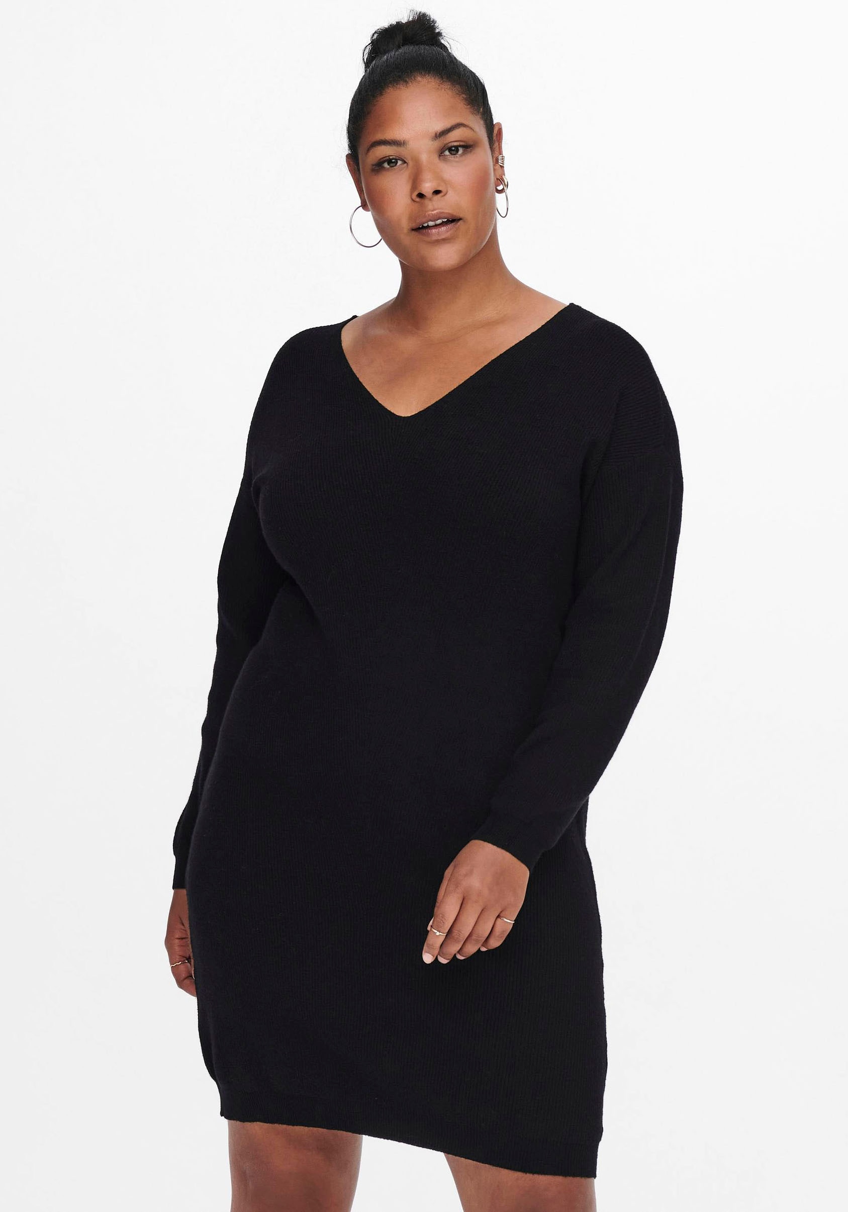 Image of ONLY CARMAKOMA Strickkleid »CARESLY«, mit V-Ausschnitt bei Ackermann Versand Schweiz