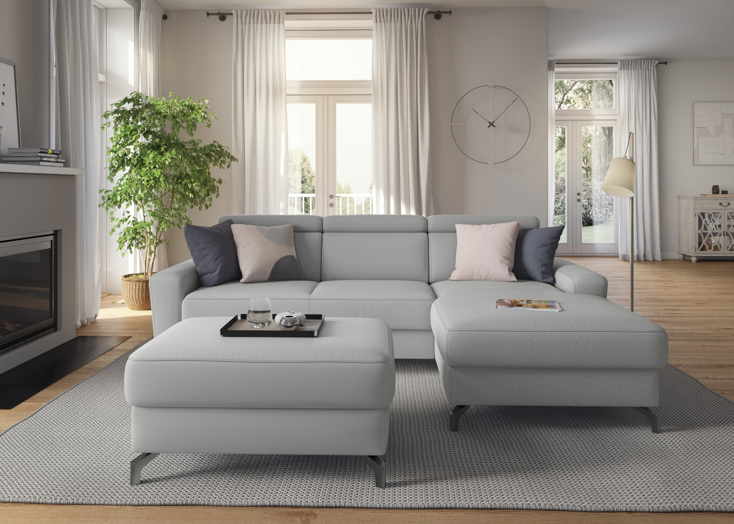 sit&more Ecksofa »Scarlett L-Form«, inklusive Kopfteilverstellung, wahlweise mit Bettfunktion, Bettkasten