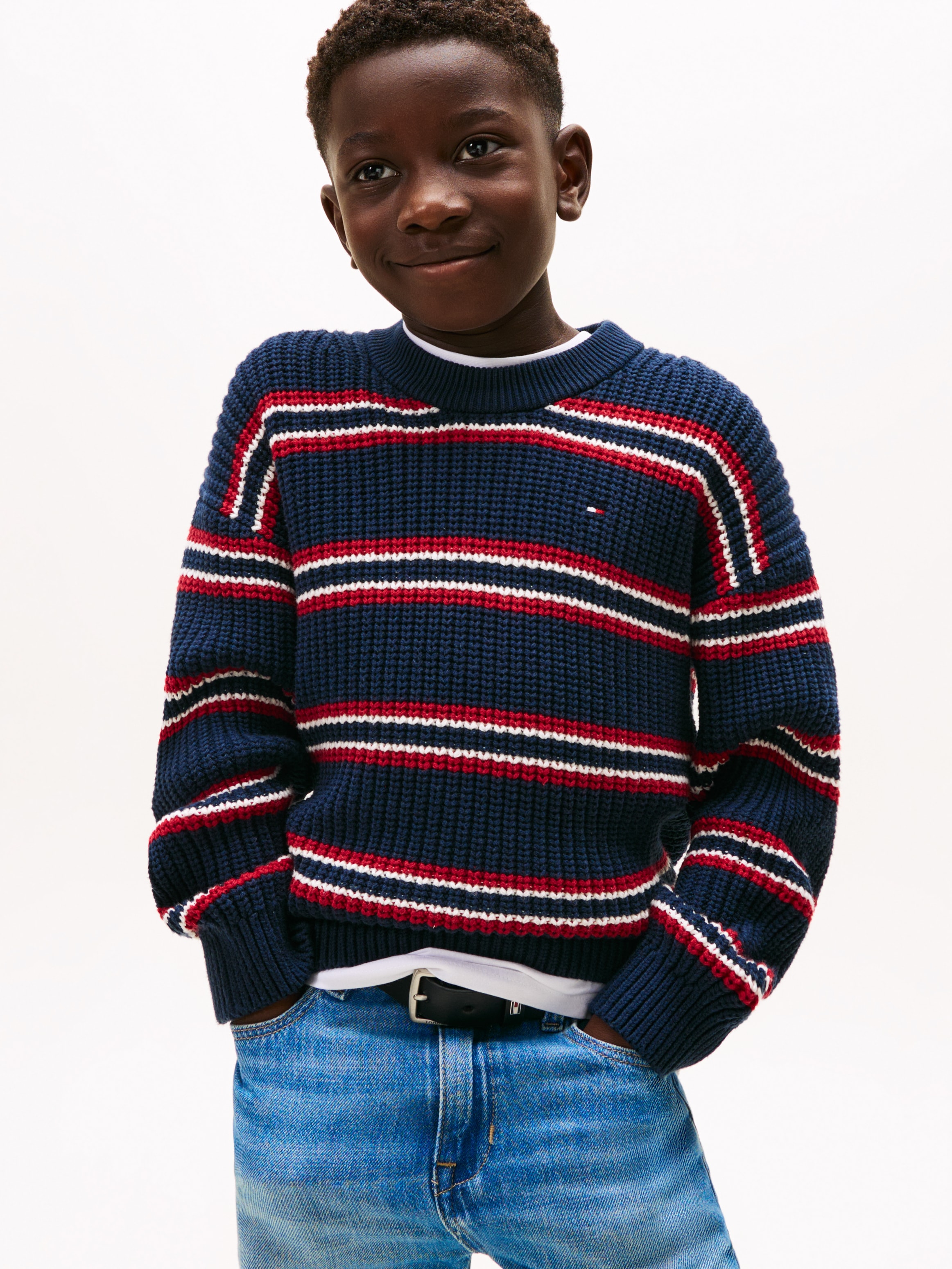 Image of Tommy Hilfiger Strickpullover "HALF CARDIGAN C-NECK SWEATER" Kinder bis 16 Jahre