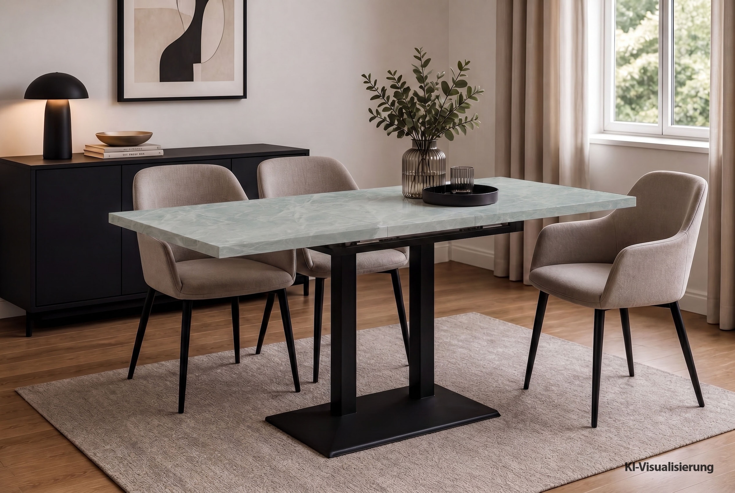 Mäusbacher Table de bistrot »Big Bistro Metall« Plateau extractible (extraction synchronisée) LPH 120-160/75/70