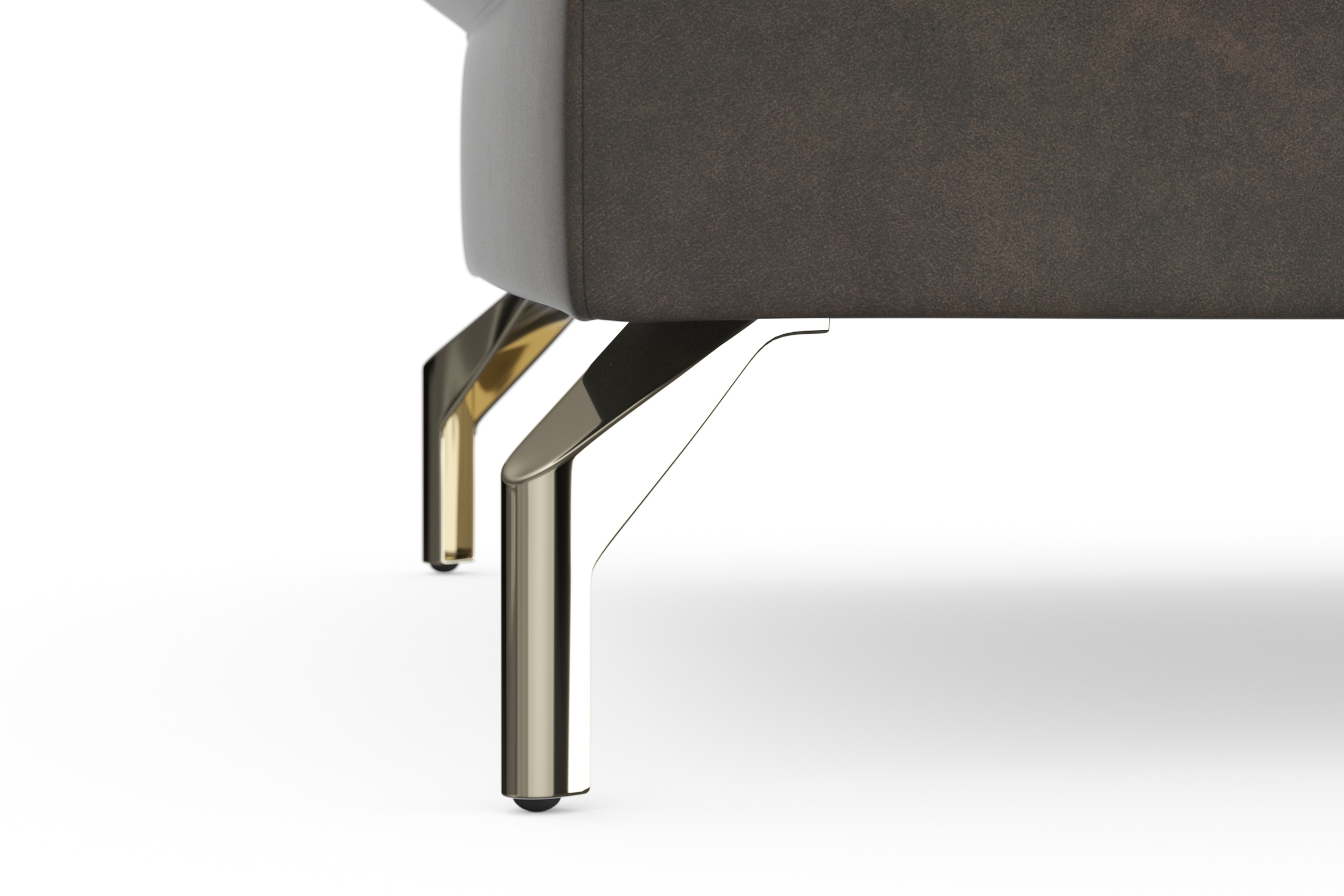 sit&more Hocker »Fashion«, inklusive Federkern, mit satinierten Nickelfüssen
