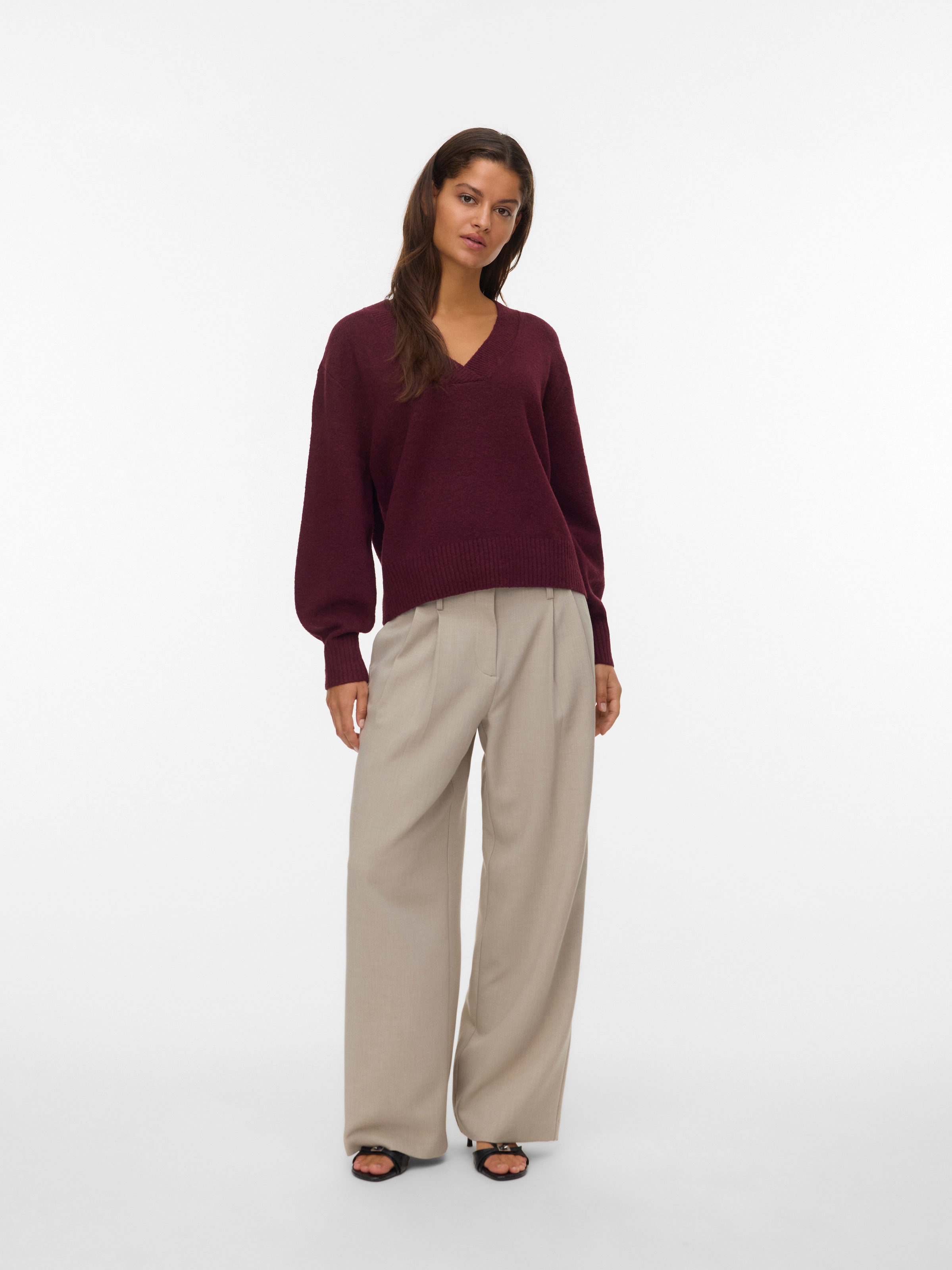 Vero Moda Pull col V »VMBOOM LS V-NECK PULLOVER NOOS«