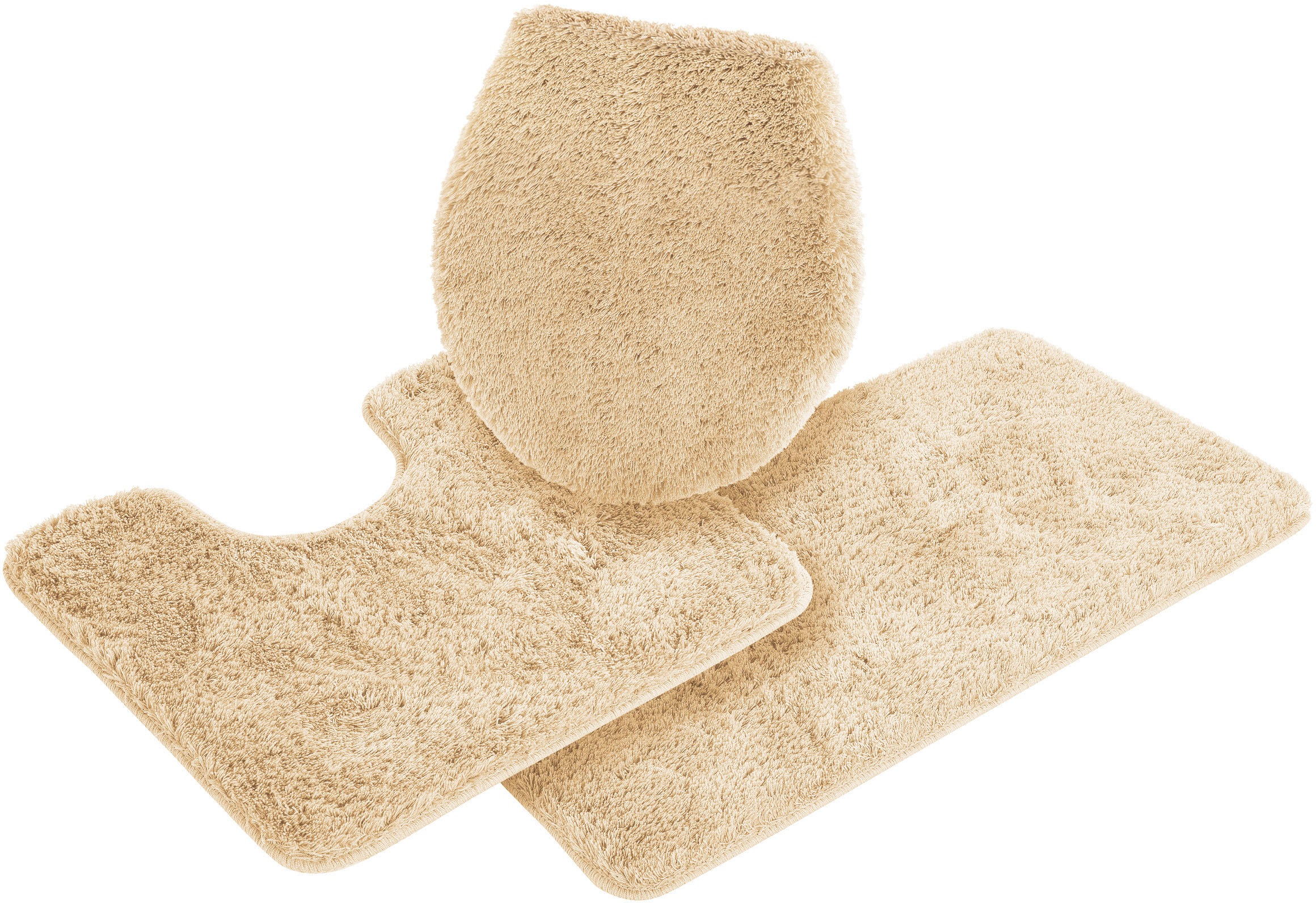 Bruno Banani Badematte "Lana, Standard & Premium Qualität, 25 mm oder 30 mm Höhe" rutschhemmend beschichtet fußbodenheizungsgeeignet  schnell trocknend  strapazierfähig Badteppich, Badematten, unifarben, auch als 3 teiliges Set & rund