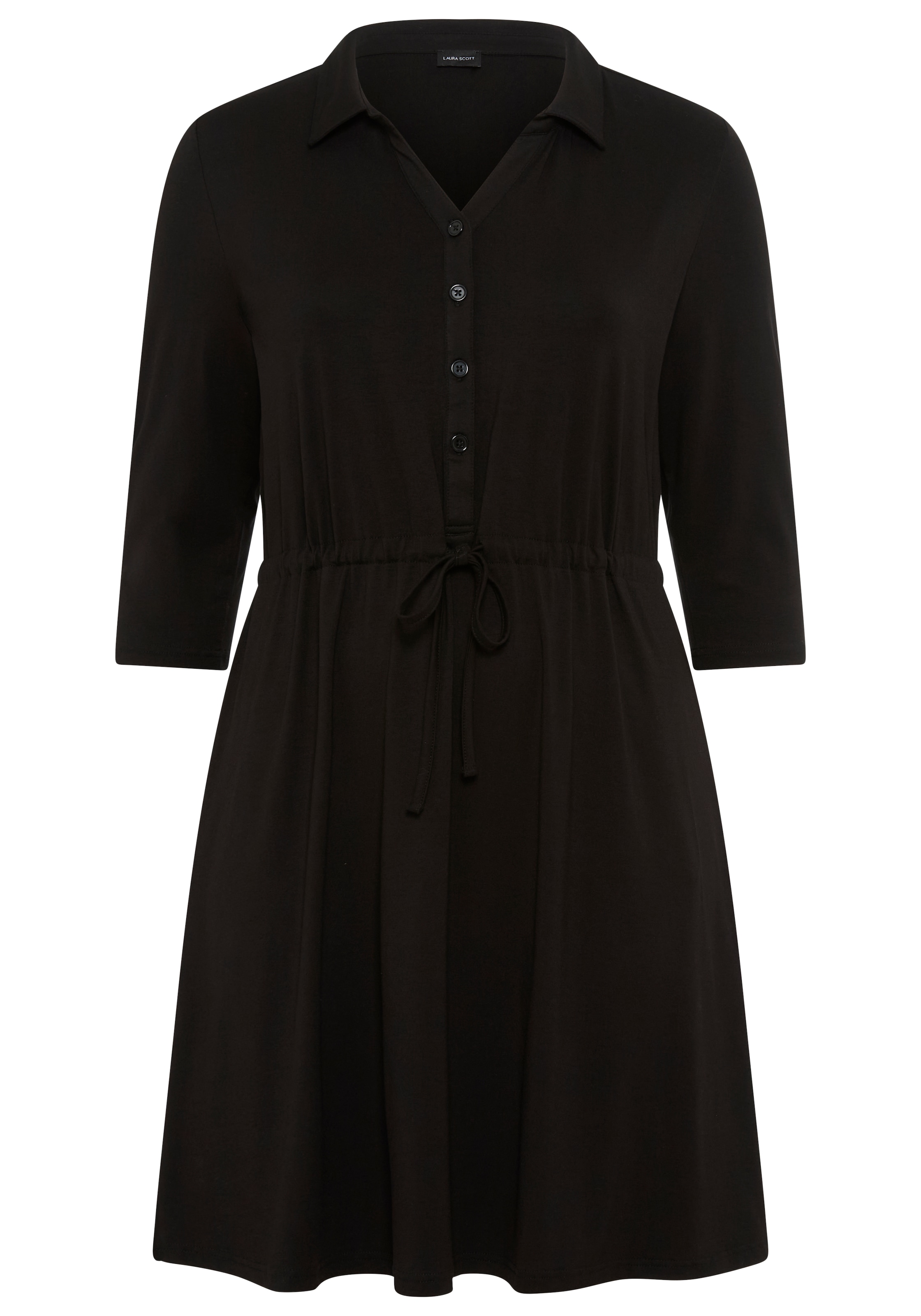 Laura Scott CURVE Jerseykleid, mit Polo-Kragen und taillierendem Tunnelzug - GROSSE GRÖSSE