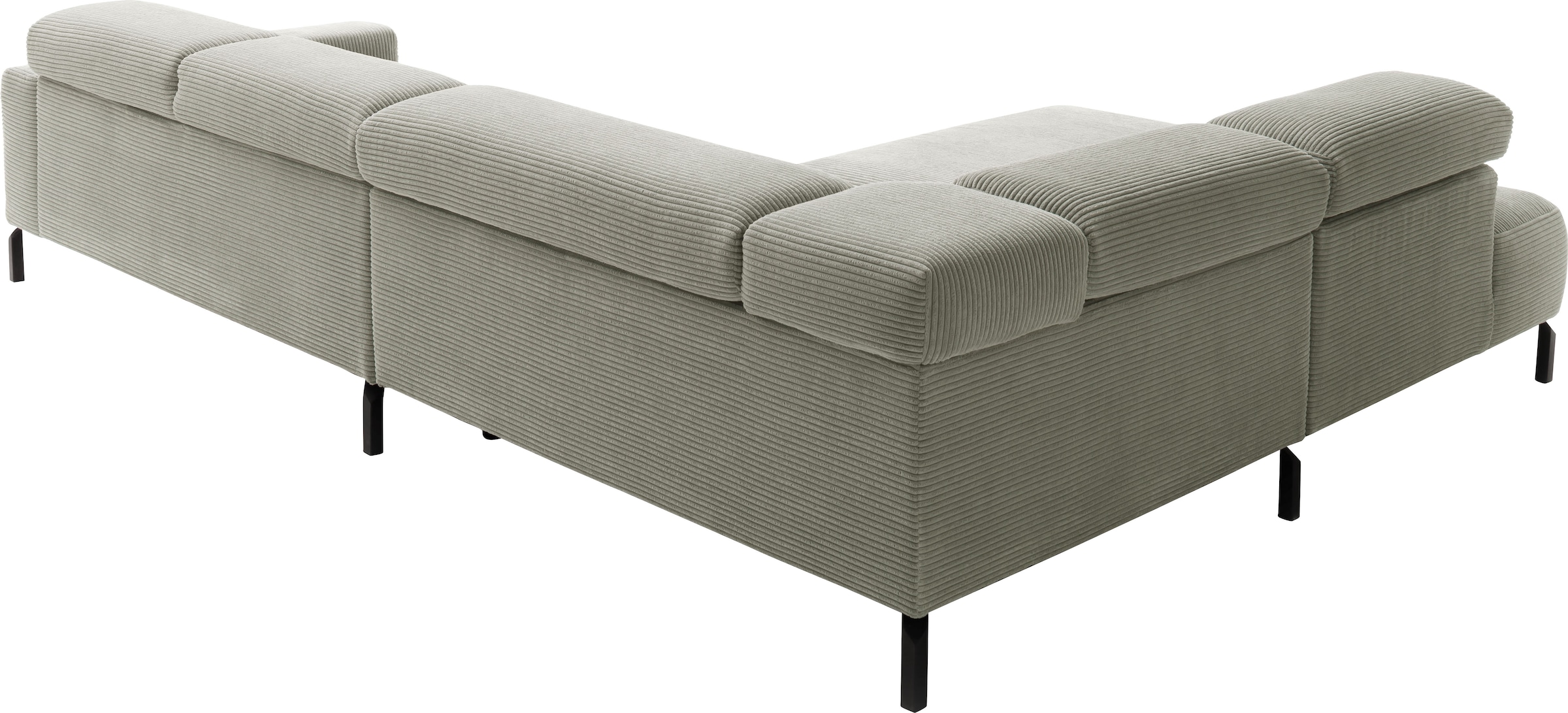Home affaire Ecksofa »Antonelli, L-Form,  incl. Kopfteilverstellung, Breite 312 cm« ohne Sitztiefenverstellung, in Cord, stone