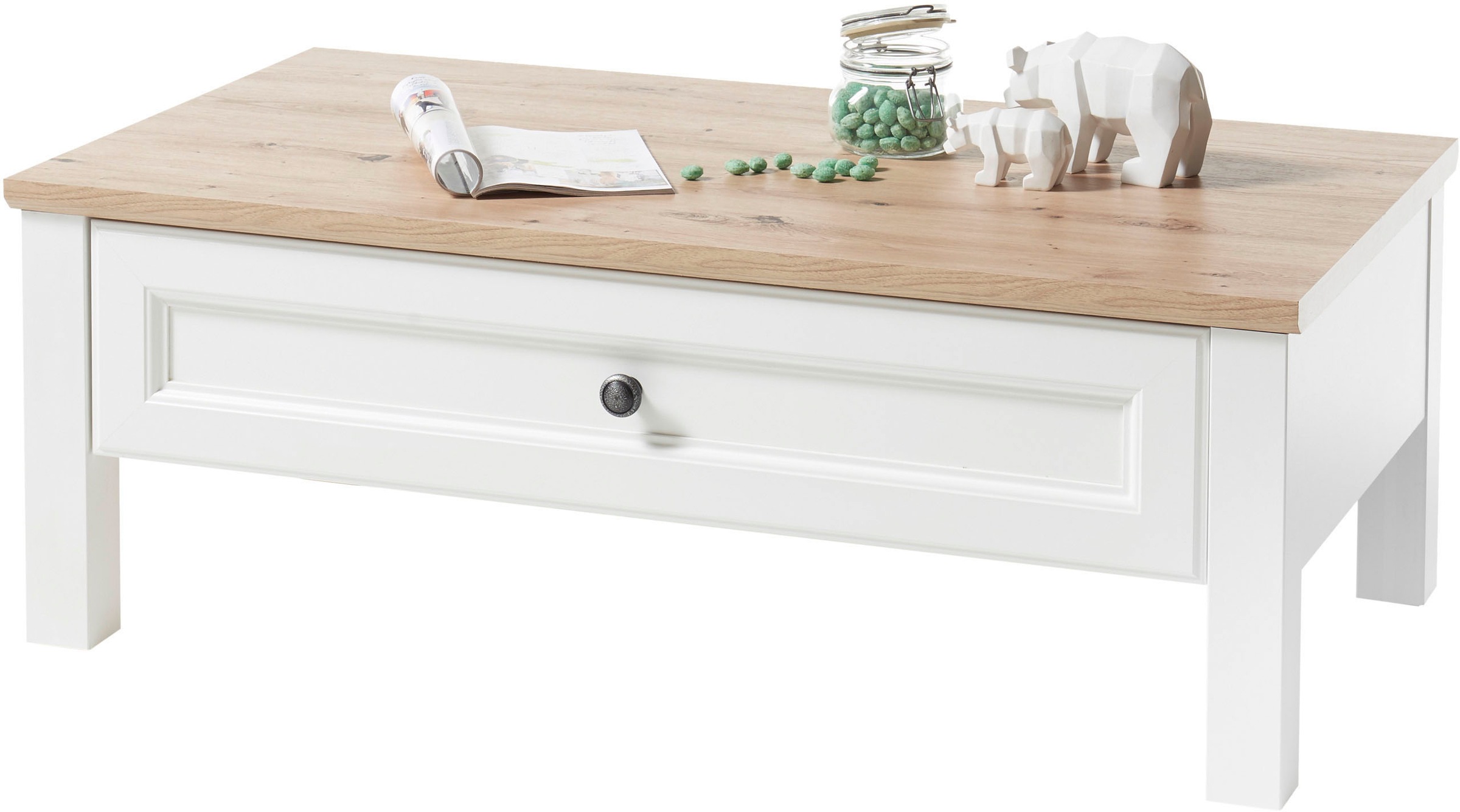 Image of Stolkom Couchtisch "Toskana" Couchtisch, Wohnzimmertisch, OTTOs Choice, Landhausstil weiss, Tisch mit 1 Schubkasten