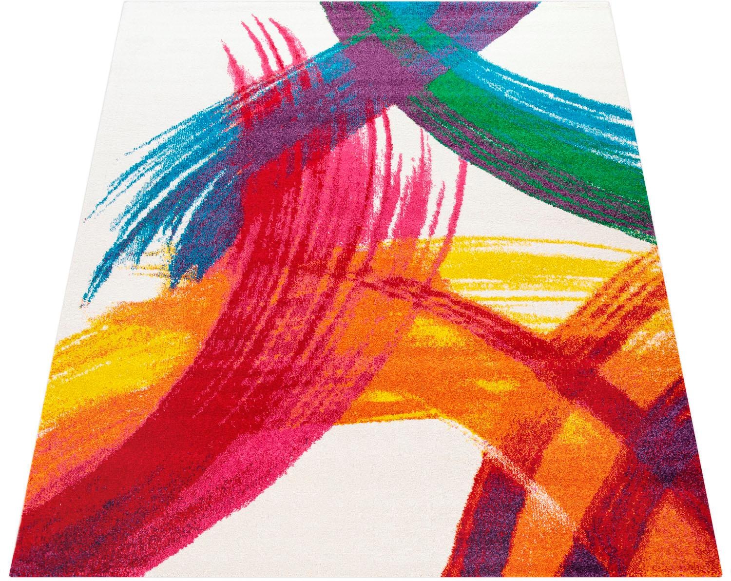 Image of Paco Home Teppich »Canvas 946«, rechteckig, 16 mm Höhe, Kurzflor, modernes Pinselstrich Design, ideal im Wohnzimmer & Schlafzimmer bei Ackermann Versand Schweiz