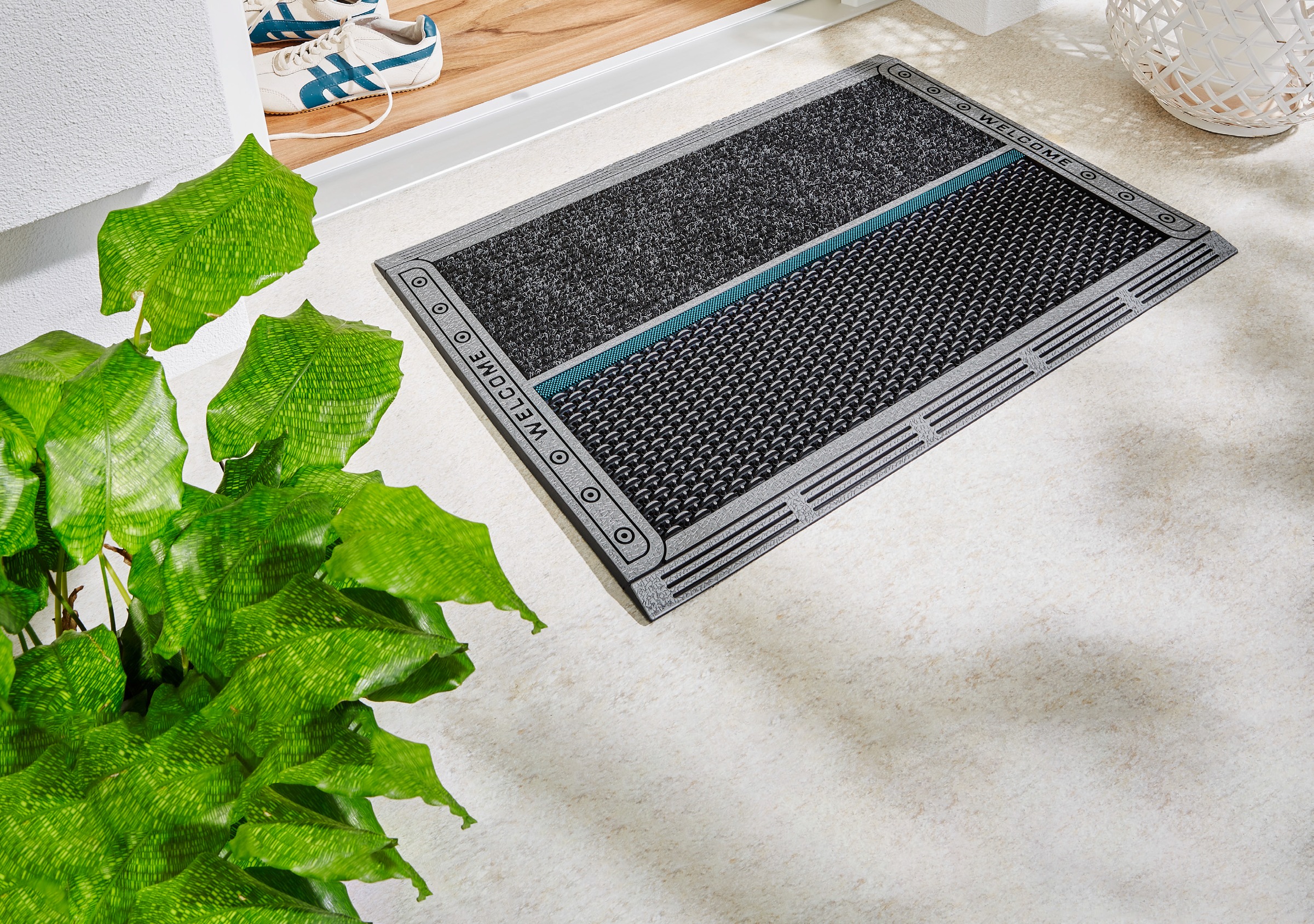 Home2Fashion Fussmatte »Clean Colorado RE«, rechteckig, 12 mm Höhe, Schmutzfangmatte, mit Spruch, robust, In- und Outdoor geeignet