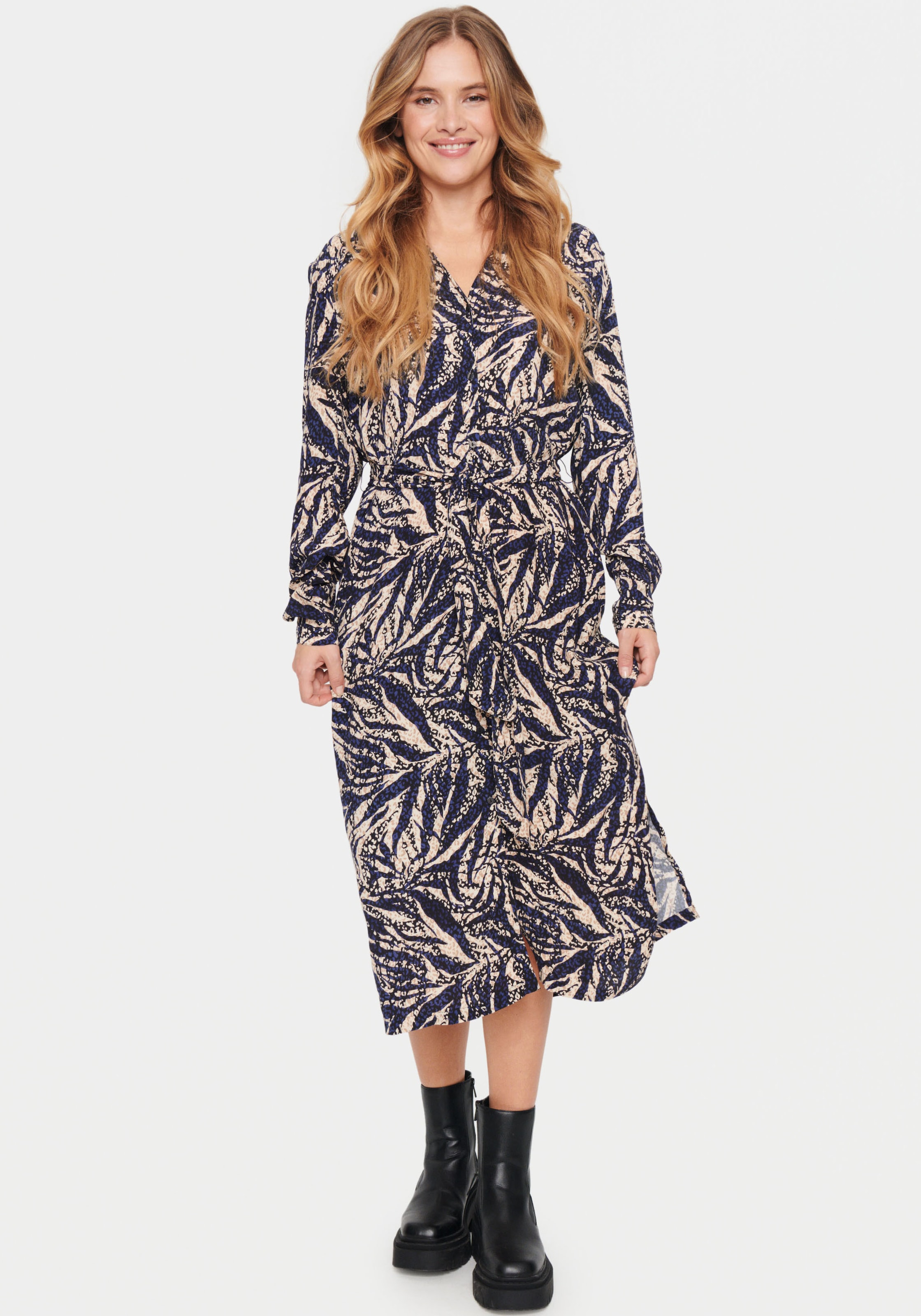 Image of Saint Tropez Hemdblusenkleid "BlancaSZ LS Dress" Sommerkleid