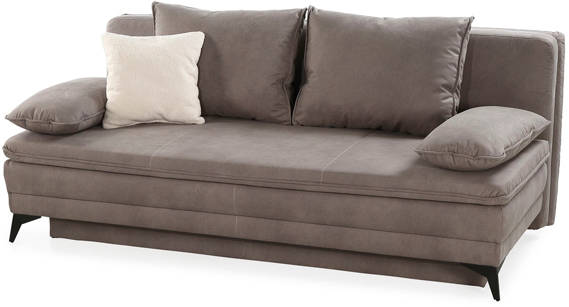 Jockenhöfer Gruppe Schlafsofa »Laurin, B: 202 cm, Liegefl. 158x200 cm, Dauerschläfer« mit Bettfunktion, Bettkasten, Kaltschaumtopper &1 Zierkissen