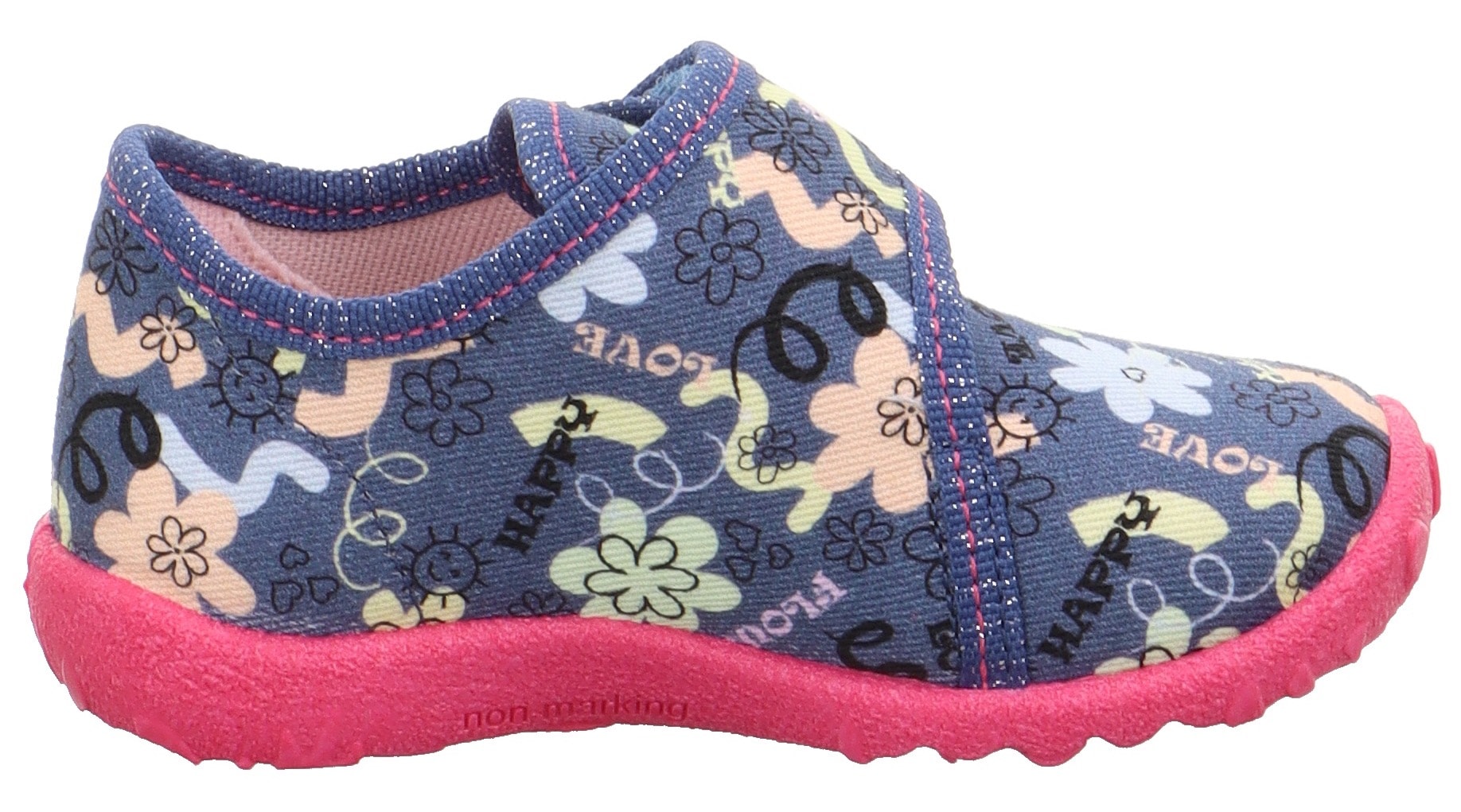 Superfit Hausschuh »SPOTTY WMS: Mittel«, Klettschuh, Kindergarten Schuhe mit Klettriegel