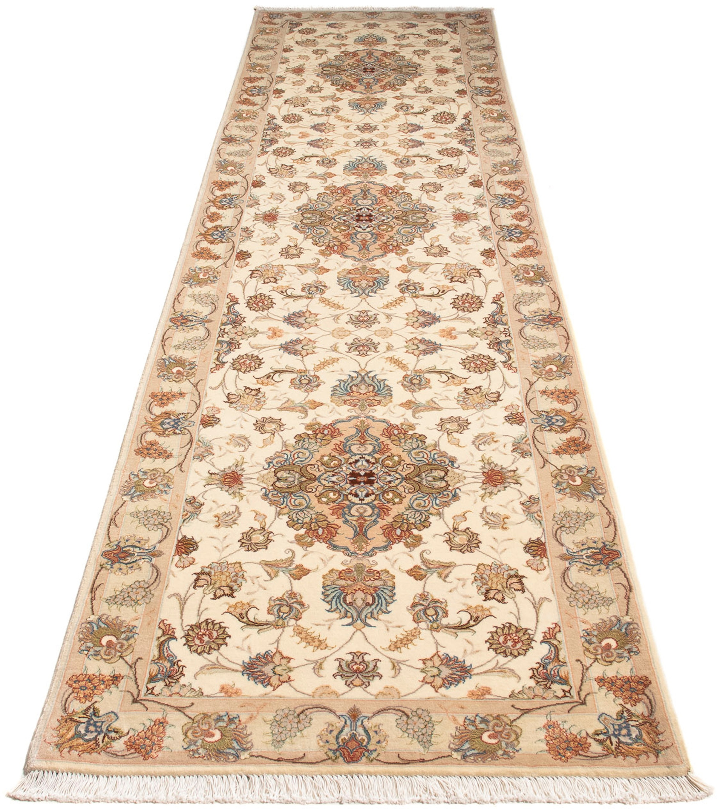Image of morgenland Orientteppich »Perser - Täbriz - Royal - 330 x 86 cm - beige«, rechteckig, 7 mm Höhe, Wohnzimmer, Handgeknüpft, Einzelstück mit Zertifikat bei Ackermann Versand Schweiz
