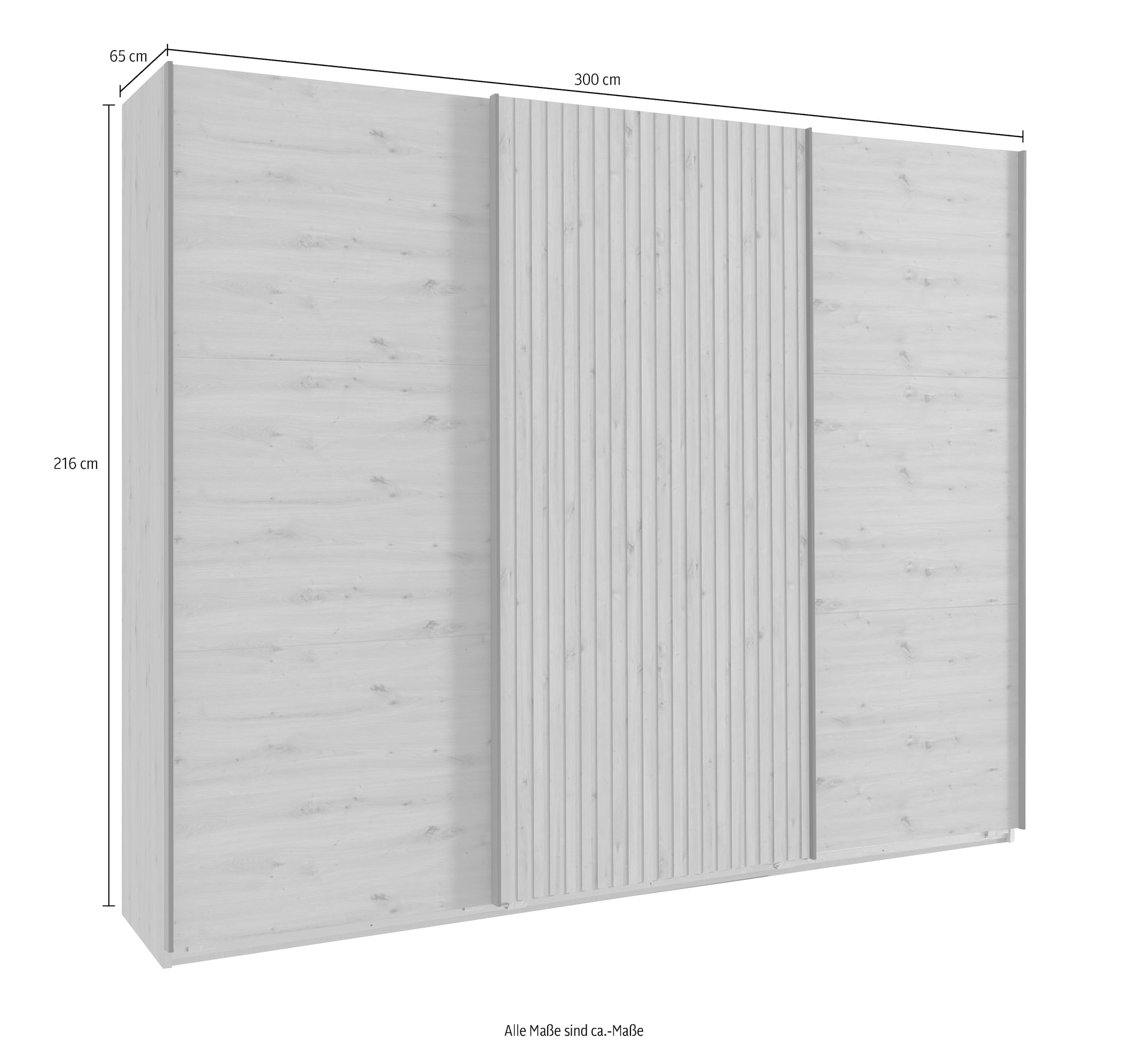 Wimex Schwebetürenschrank »Andorra by fresh to go«, Mit 3D-Leisten für Akustikpaneel-Optik