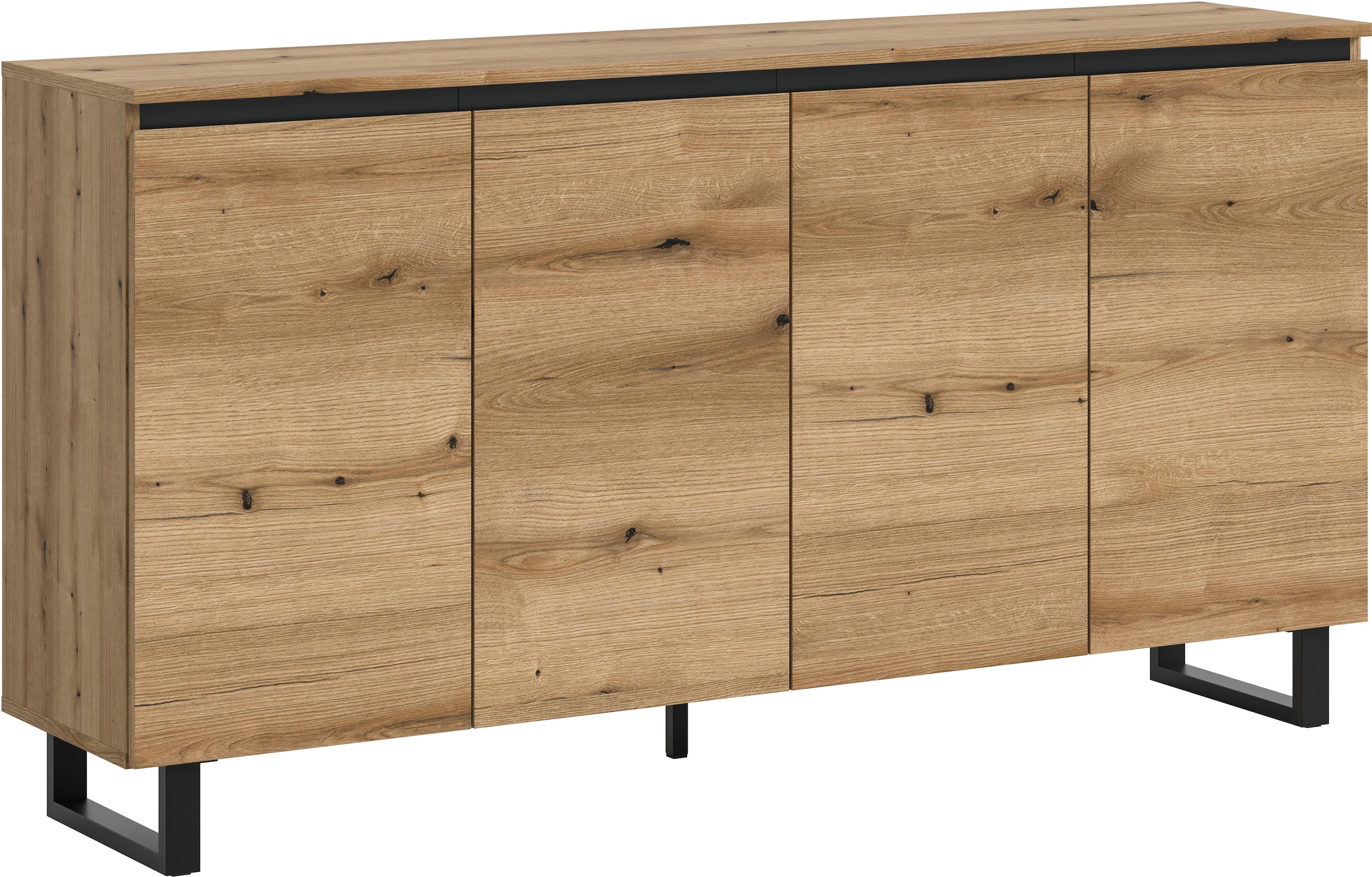 Image of Home affaire Sideboard "TOMA, Breite: 160 cm, mit Metall-Kufen-Fuss, 4 Türen, 4 Einlegeböden" Anrichte, Kommode, Schrank, Board, Higboard