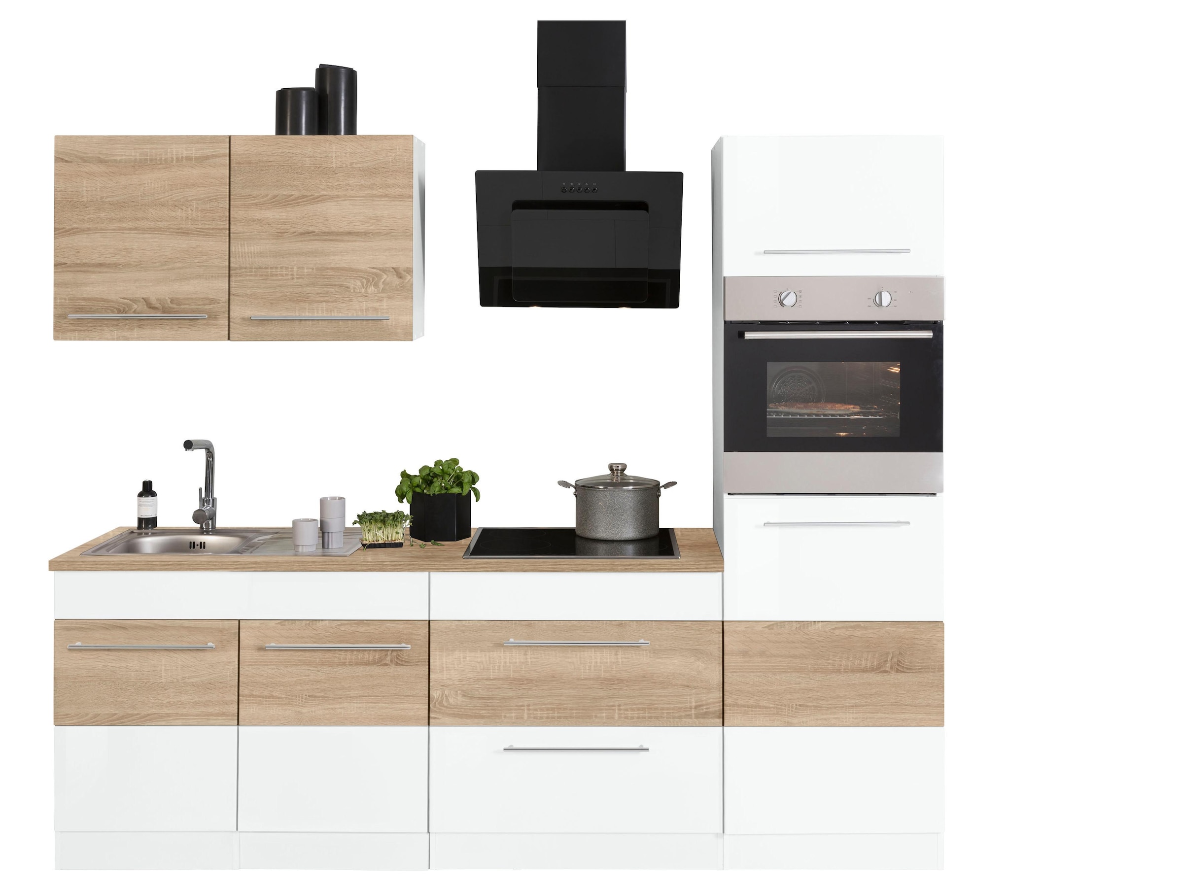 KOCHSTATION Kitchenette »KS-Trient« largeur 240 cm, avec appareils électriques en option, avec plan de travail