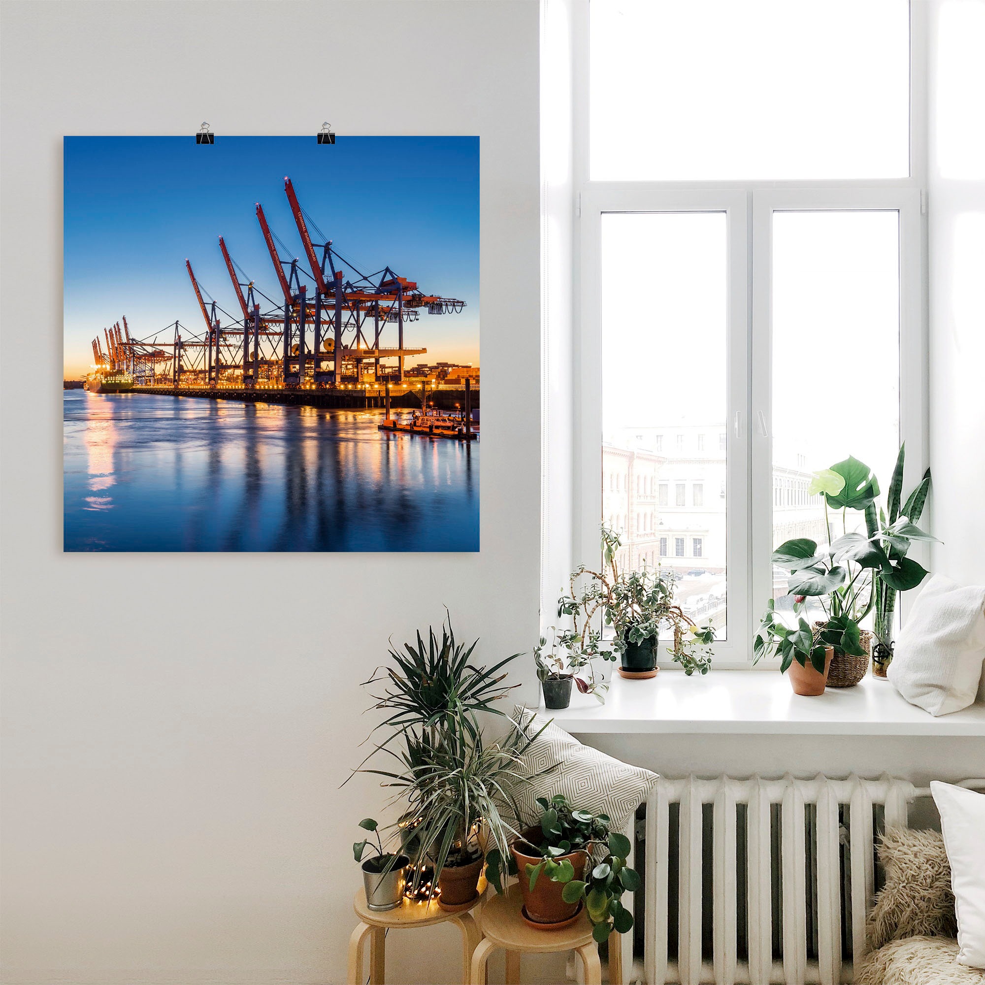 Image of Artland Wandbild »Hamburg Container Terminals«, Deutschland, (1 St.), in vielen Grössen & Produktarten - Alubild / Outdoorbild für den Aussenbereich, Leinwandbild, Poster, Wandaufkleber / Wandtattoo auch für Badezimmer geeignet bei Ackermann Versand Schwe