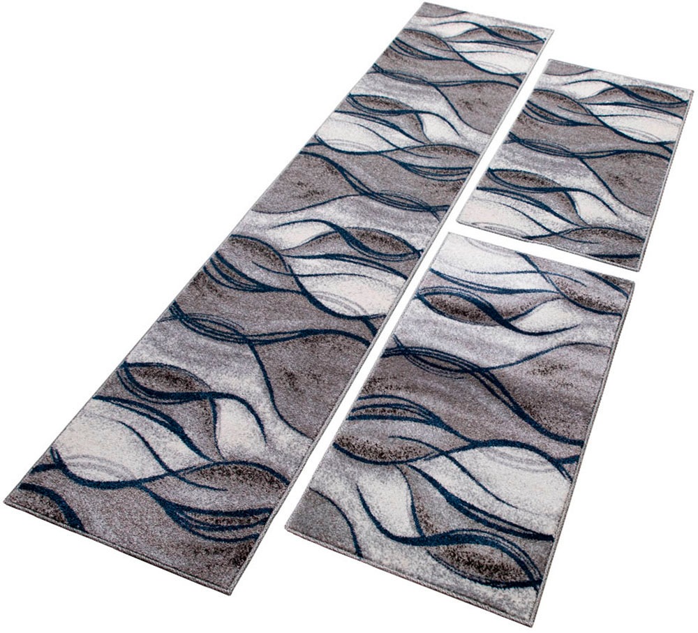 Image of GOODproduct Bettumrandung "Tritom" Höhe 9 mm 3 Stk. tlg. mit besonders weichem Flor, Kurzflor, modernes Wellen Muster