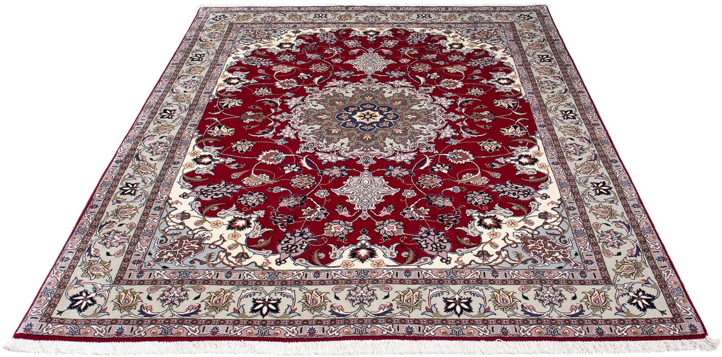 Image of morgenland Orientteppich »Perser - Täbriz - Royal - 202 x 150 cm - dunkelrot«, rechteckig, 7 mm Höhe, Wohnzimmer, Handgeknüpft, Einzelstück mit Zertifikat bei Ackermann Versand Schweiz