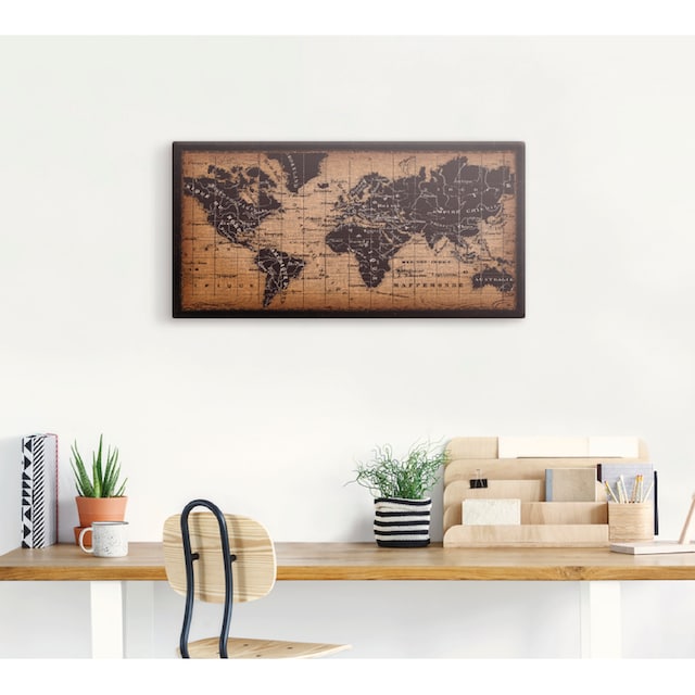 Artland Wandbild »Alte Weltkarte«, Landkarten, (1 St.), als Leinwandbild,  Wandaufkleber oder Poster in versch. Grössen kaufen