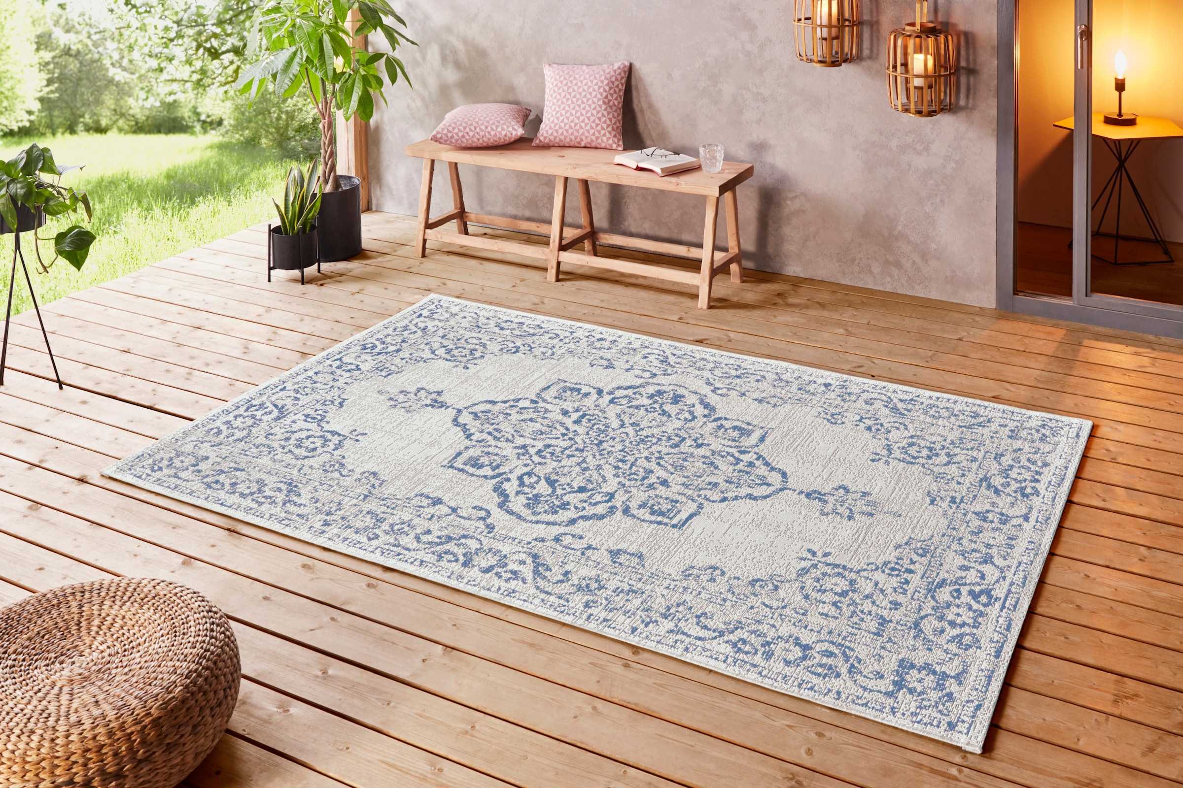 Image of HANSE Home Teppich "Tilos" rechteckig 8 mm Höhe In- & Outdoor, Kurzflor, Orientalisch, Vintage, Wohnzimmer, Garten