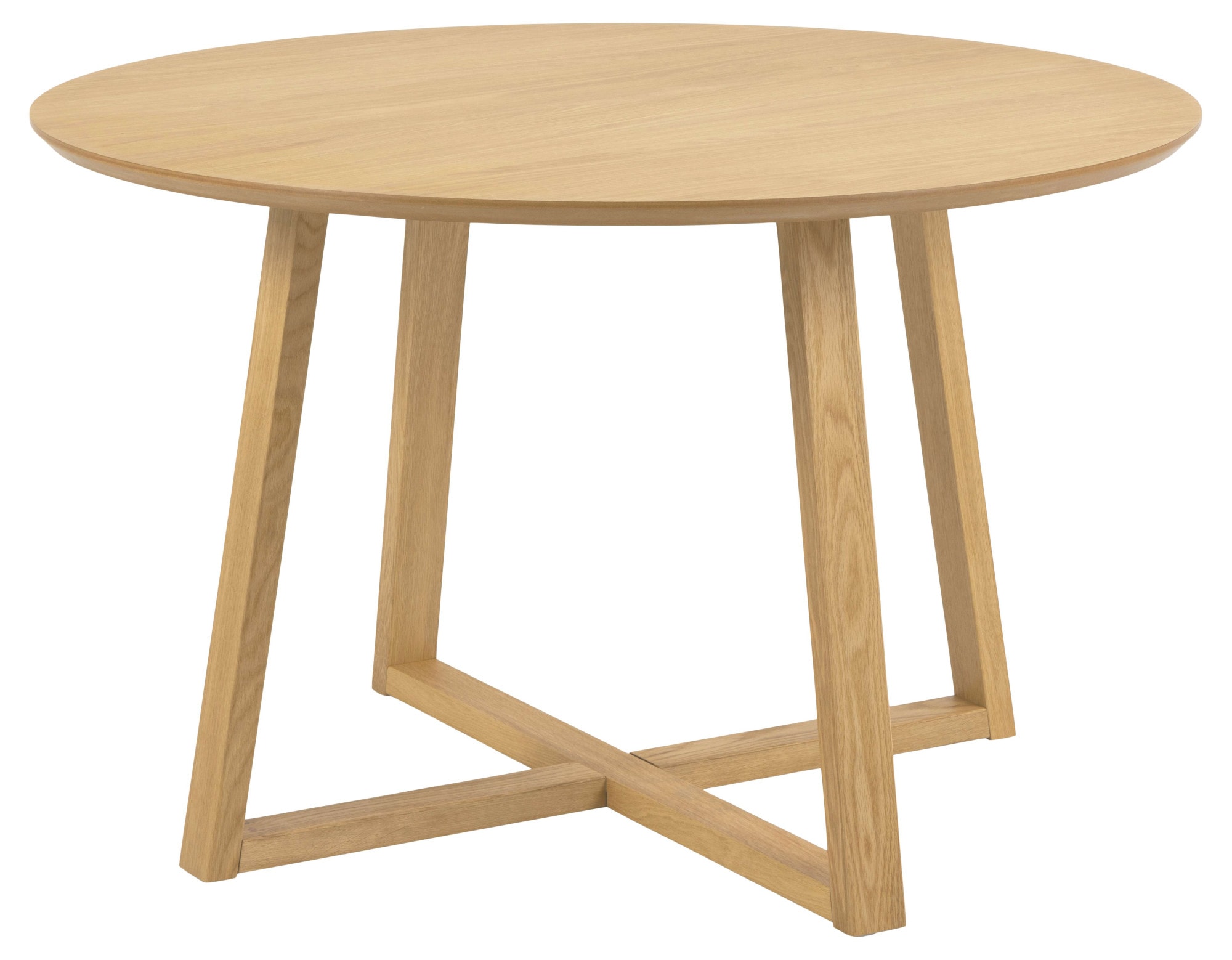 Image of ACTONA GROUP Esstisch "Malika, Runder Tisch, Kreuzfussgestell, furnierter geölter Eiche" Für das Esszimmer, pflegeleicht, Sitzplatz für 4 Personen, Ø: 120 cm