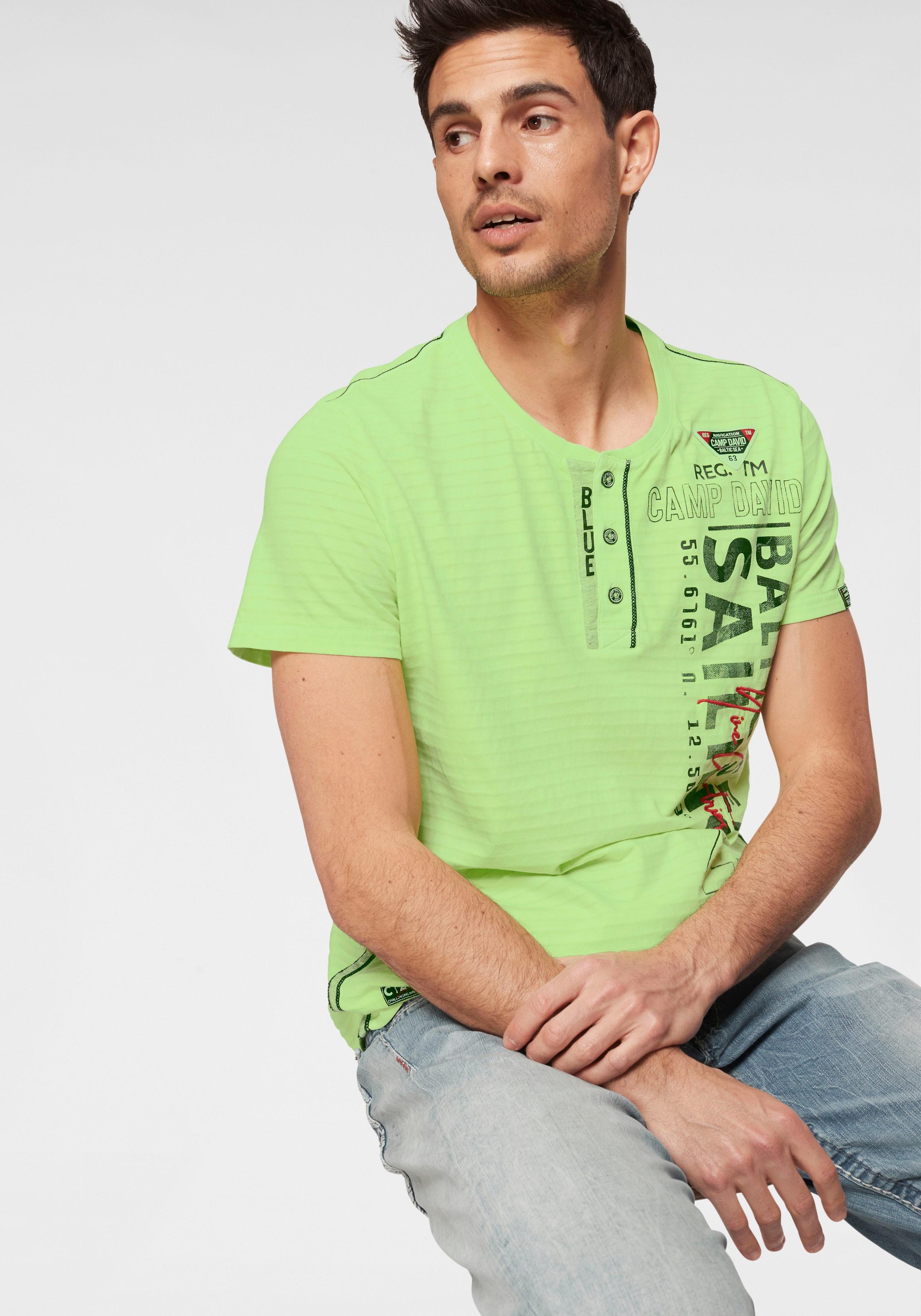 Image of CAMP DAVID Rundhalsshirt, mit modischer Knopfleiste bei Ackermann Versand Schweiz