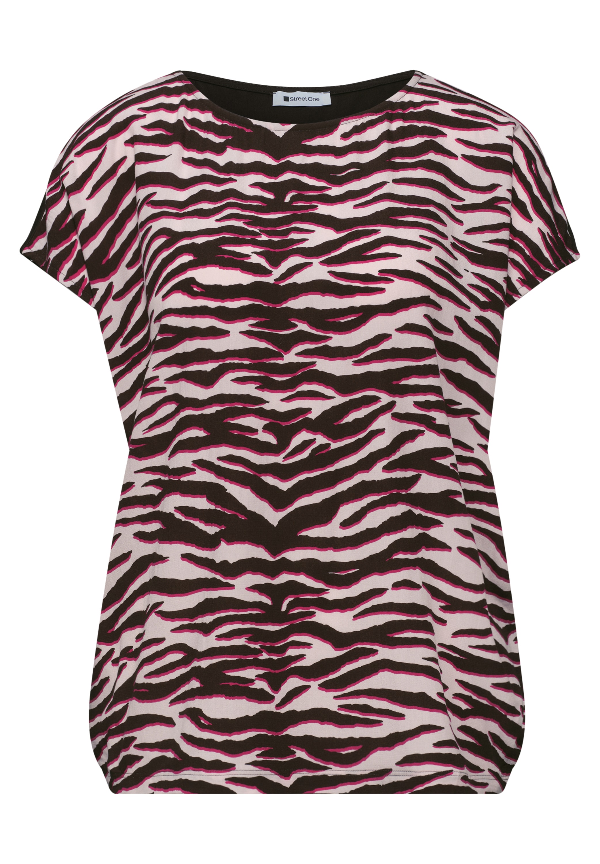 STREET ONE Haut de chemise T-shirt d'été avec devant effet animal