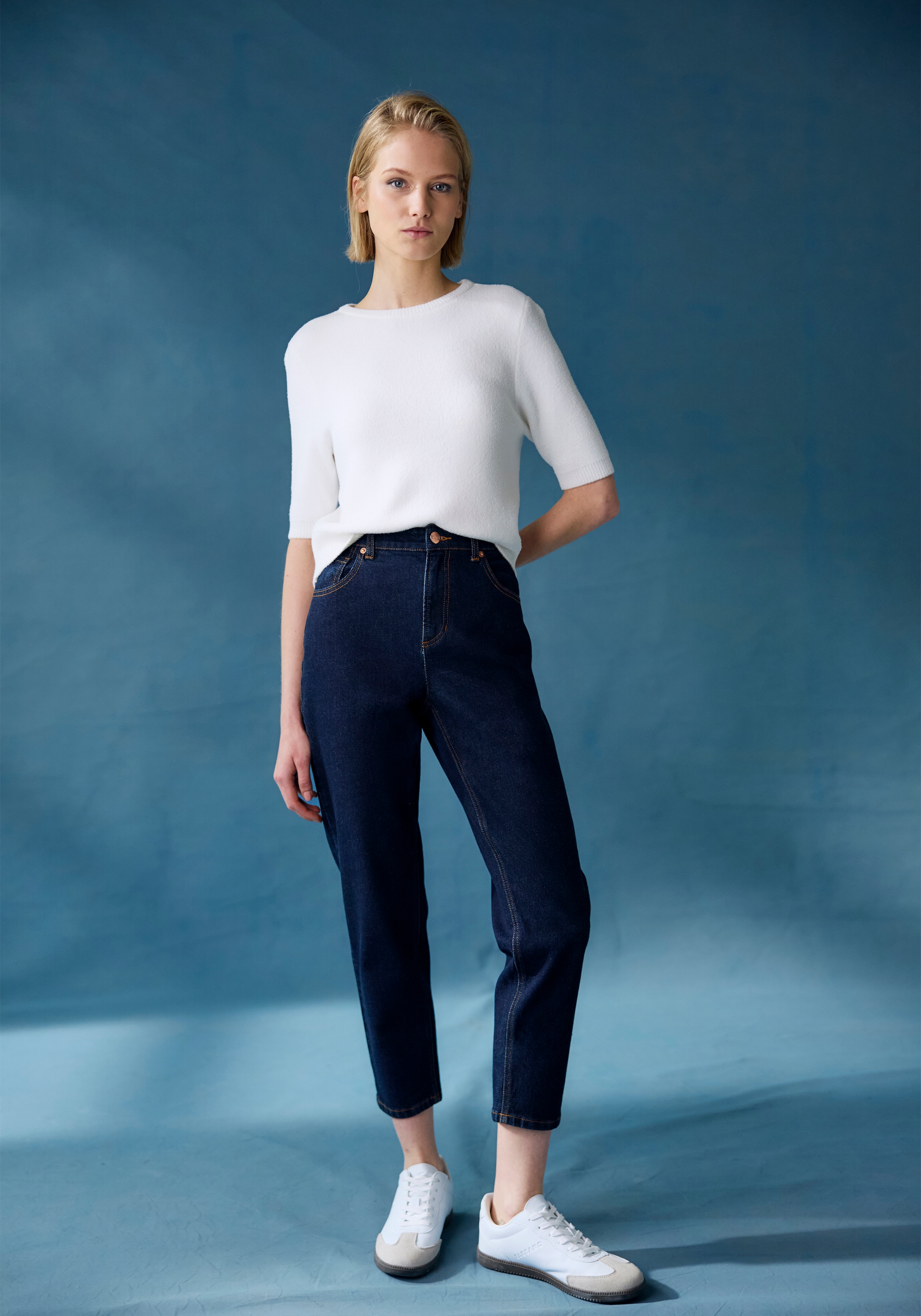 LASCANA Jeans mom mit hohem Bund. elastische Denimware