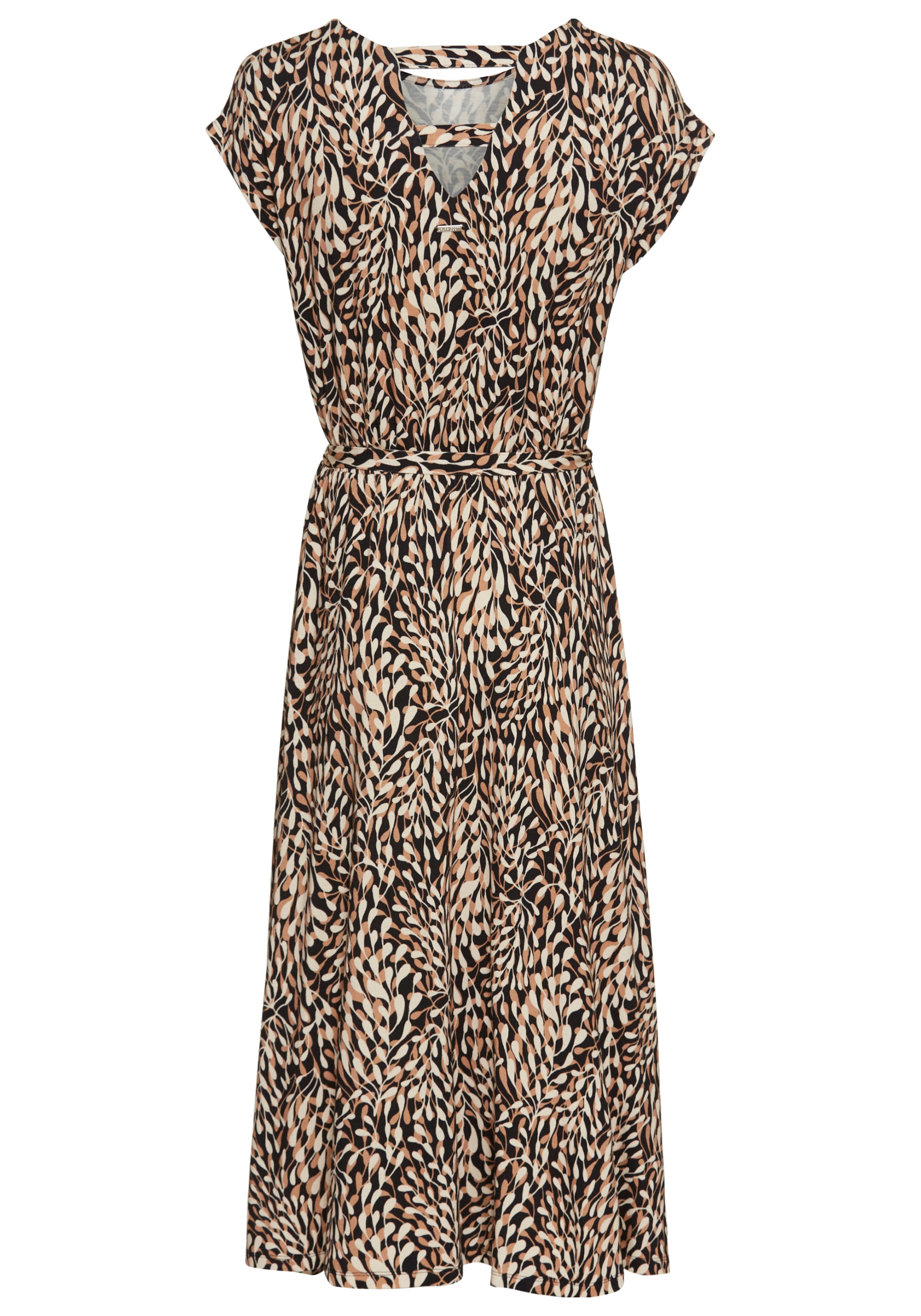 Laura Scott Sommerkleid, mit femininen Allover-Druck, inkl. Bindeband