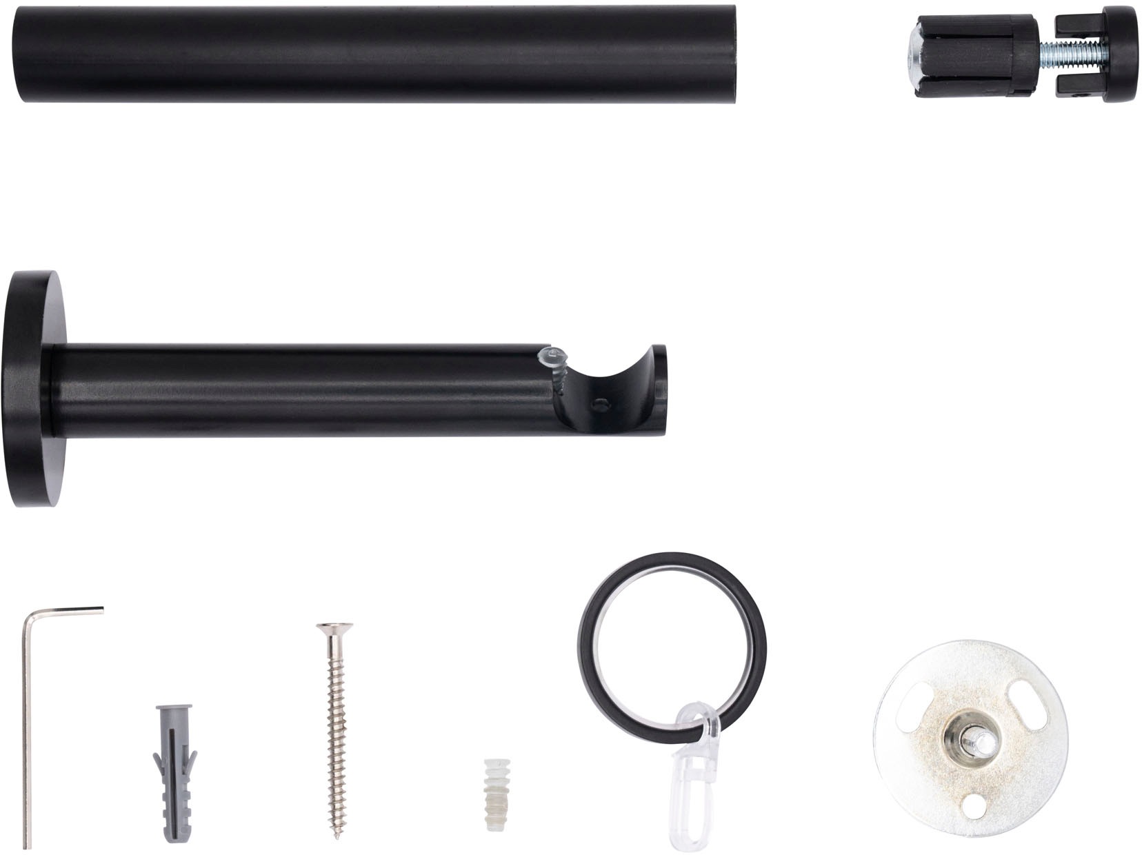mydeco Gardinenstange »20mm Match Wandträger 12 cm«, 1 läufig-läufig, Fixmass