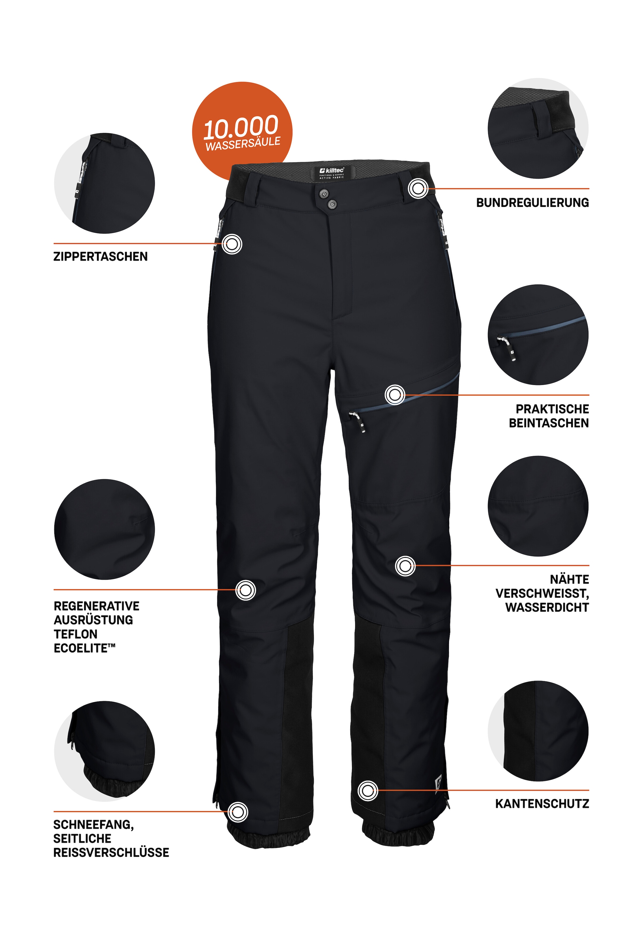 Killtec Pantalon de ski »KSW 279 MN SKI PNTS«  Wind- und wasserdichte Skihose, atmungsaktiv, mit Schneefang