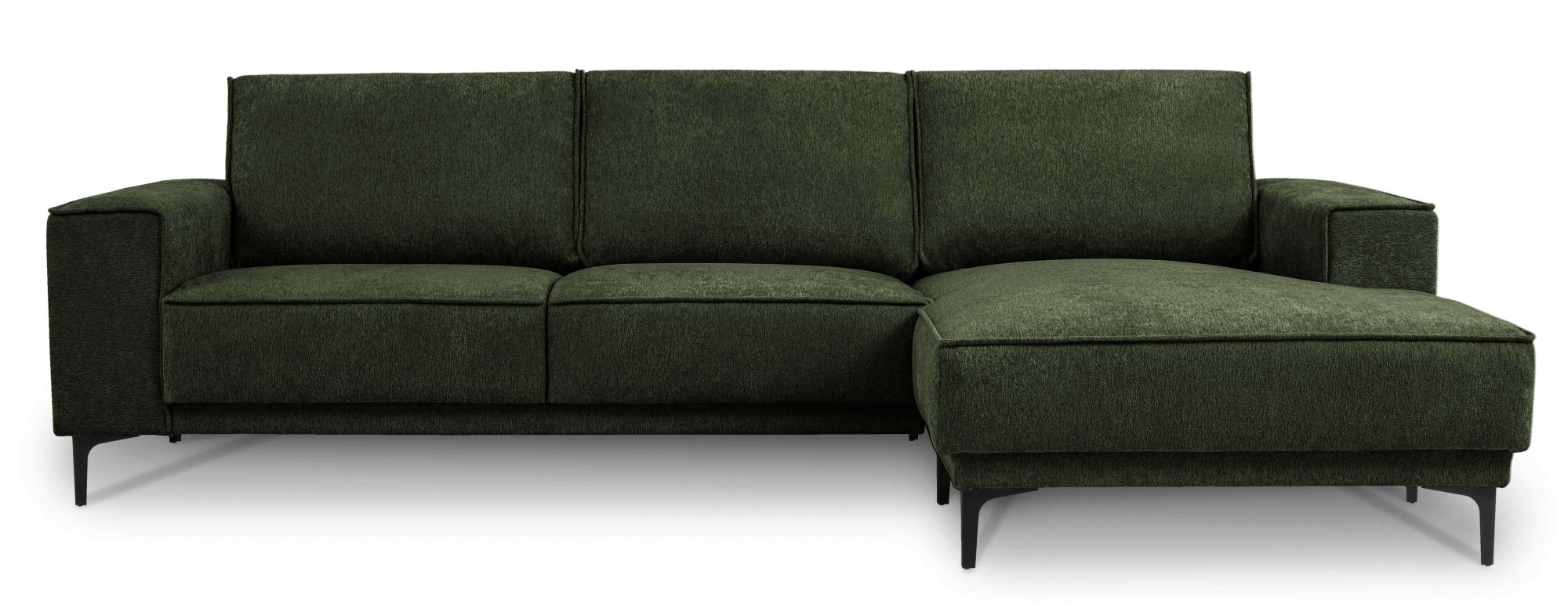 Places of Style Ecksofa »Polsterecke Oland, Struktur, Flachgewebe, Luxus-Microfaser, Boucle«, L-Form, 280 cm, Wellenunterfederung, Skandi-Design, Metallfüsse
