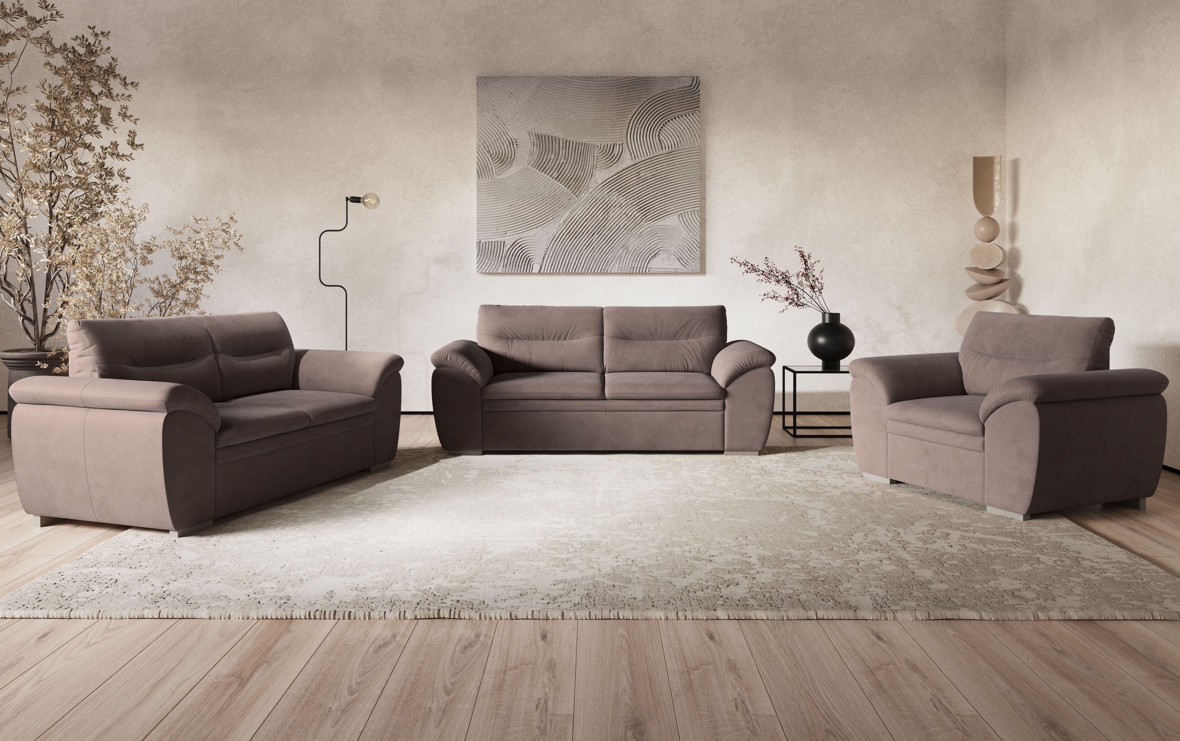 COTTA Polstergarnitur »Leandra« Set bestehend aus: 2-Sitzer & 2,5-Sitzer