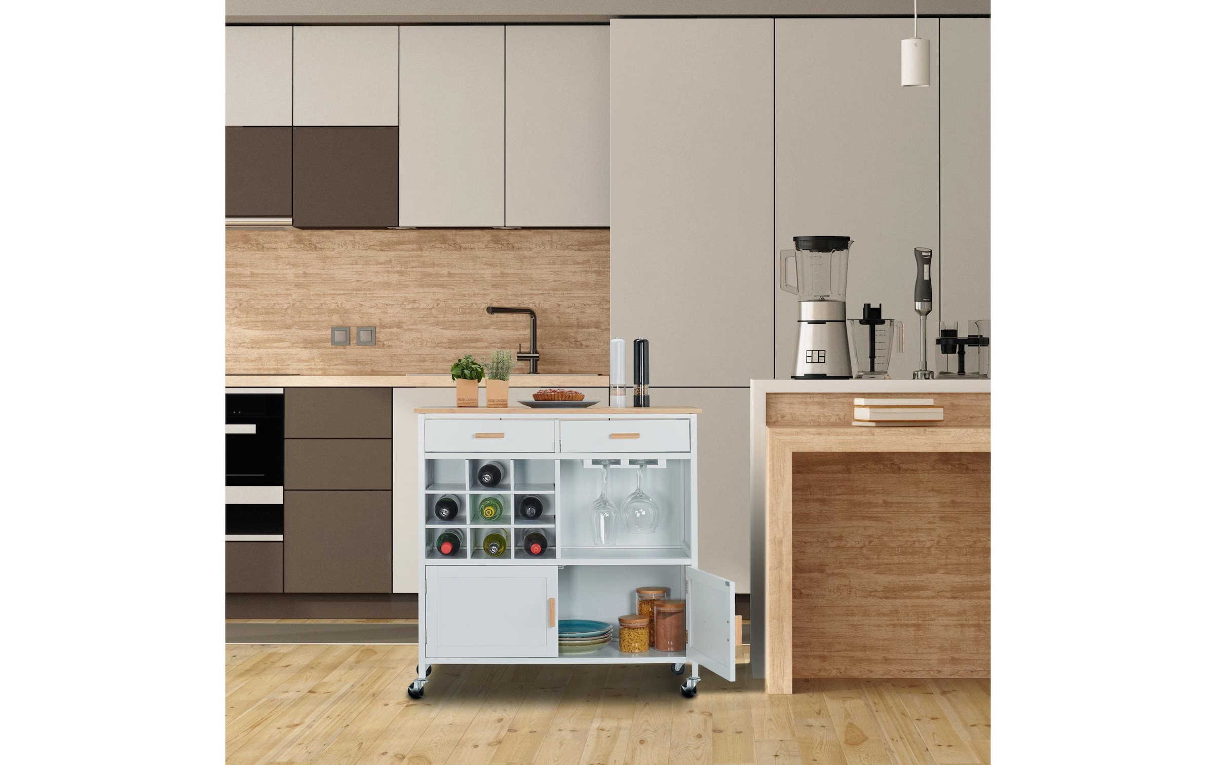 relaxdays Servierwagen »86 x 88.5 x 41 cm«