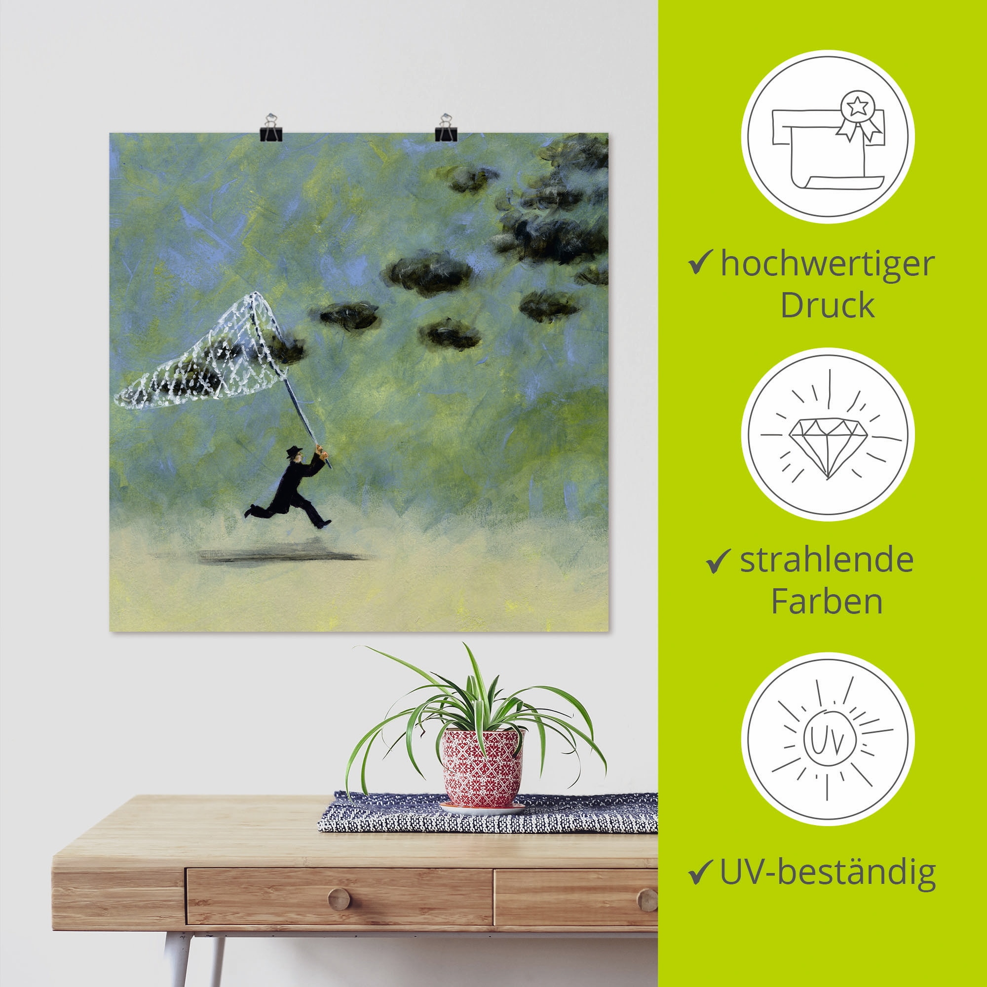 Artland Wandbild »Wolkenfänger« Mann 1 Stk. tlg. als Leinwandbild, Poster, Wandaufkleber in verschied. Grössen