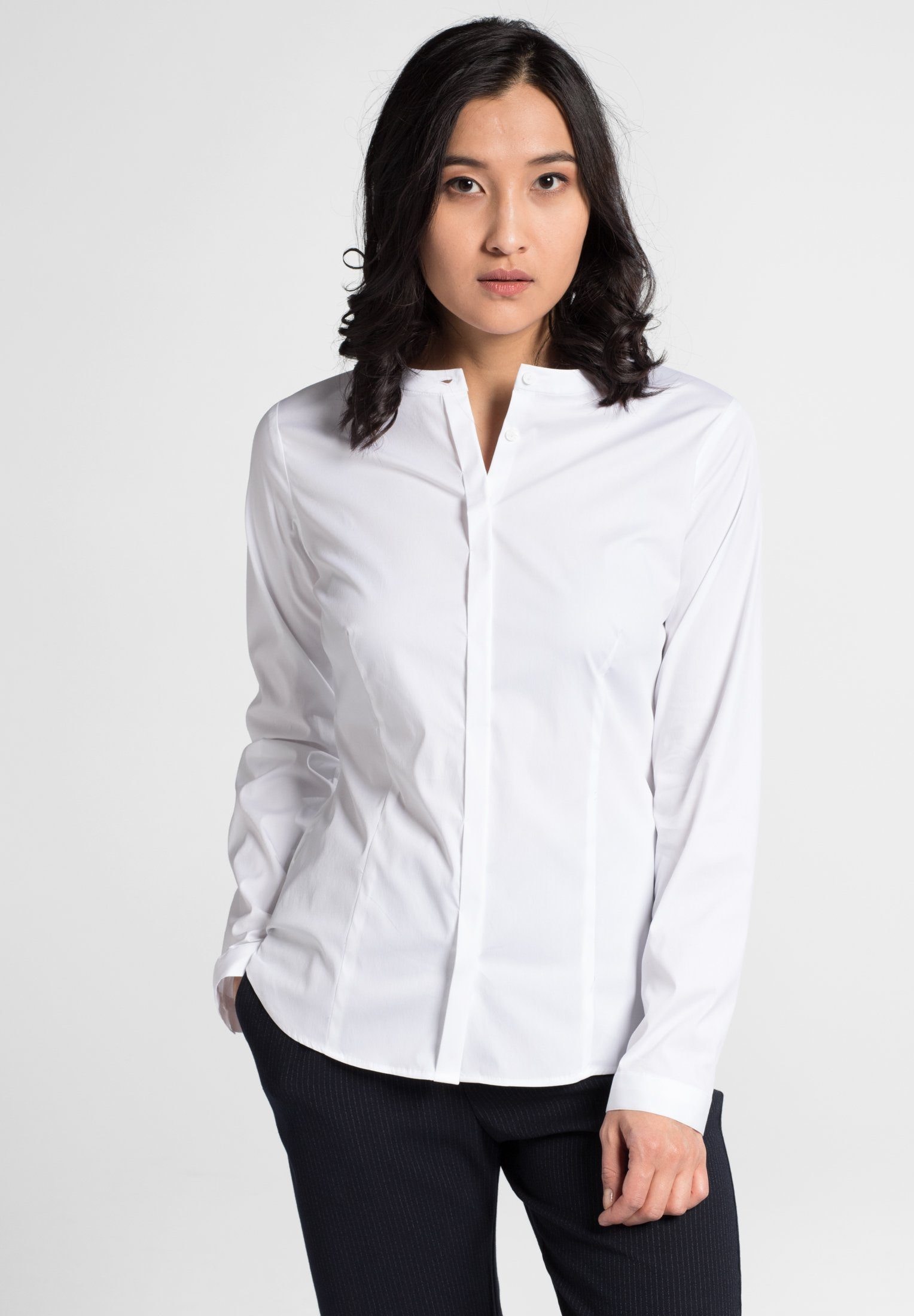 Langarm Bluse für grosse Frauen »SLIM FIT«