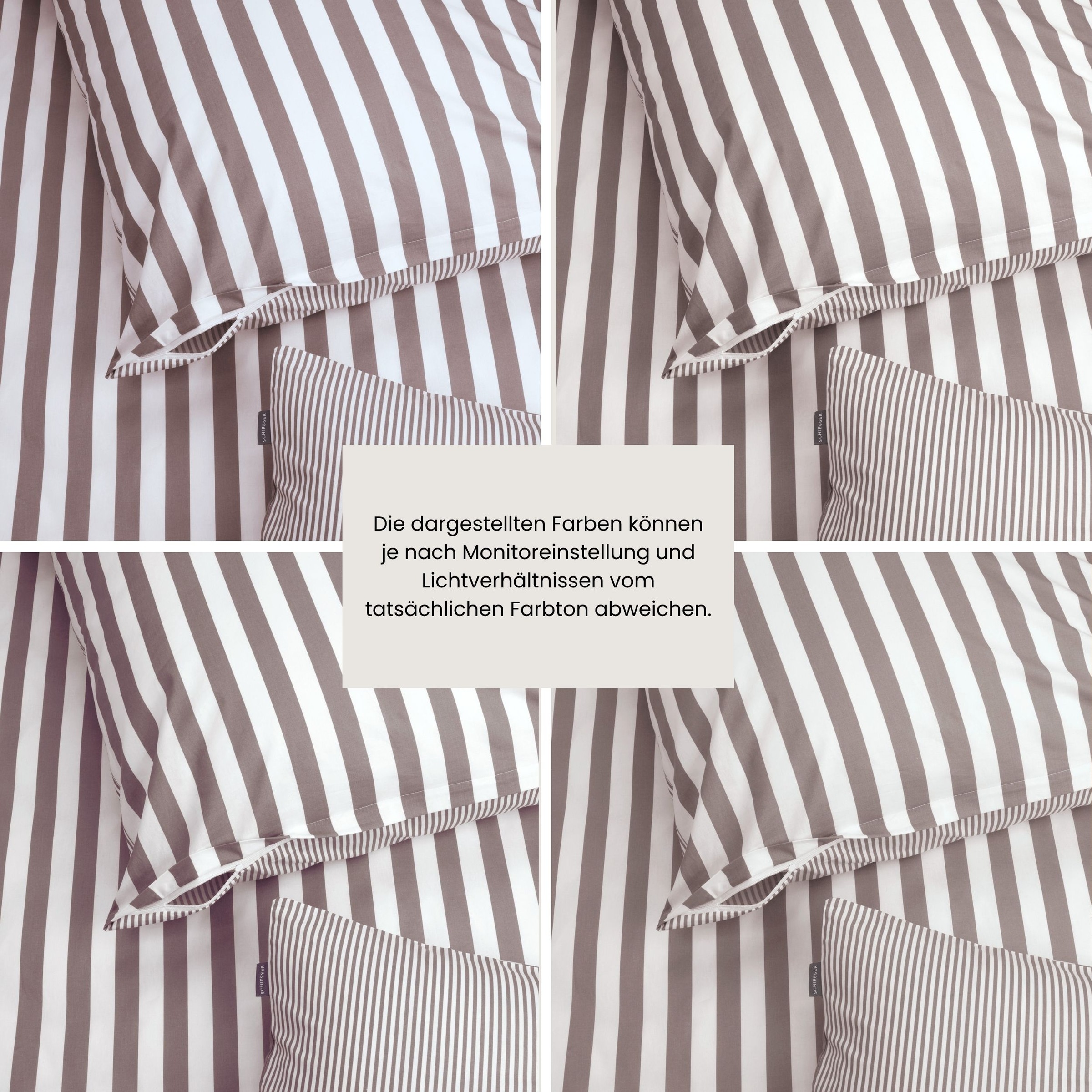 Schiesser Linge de lit réversible »Marie aus weicher Baumwolle und Streifen Allover« 2 cuis MADE IN GREEN by OEKO-TEX®