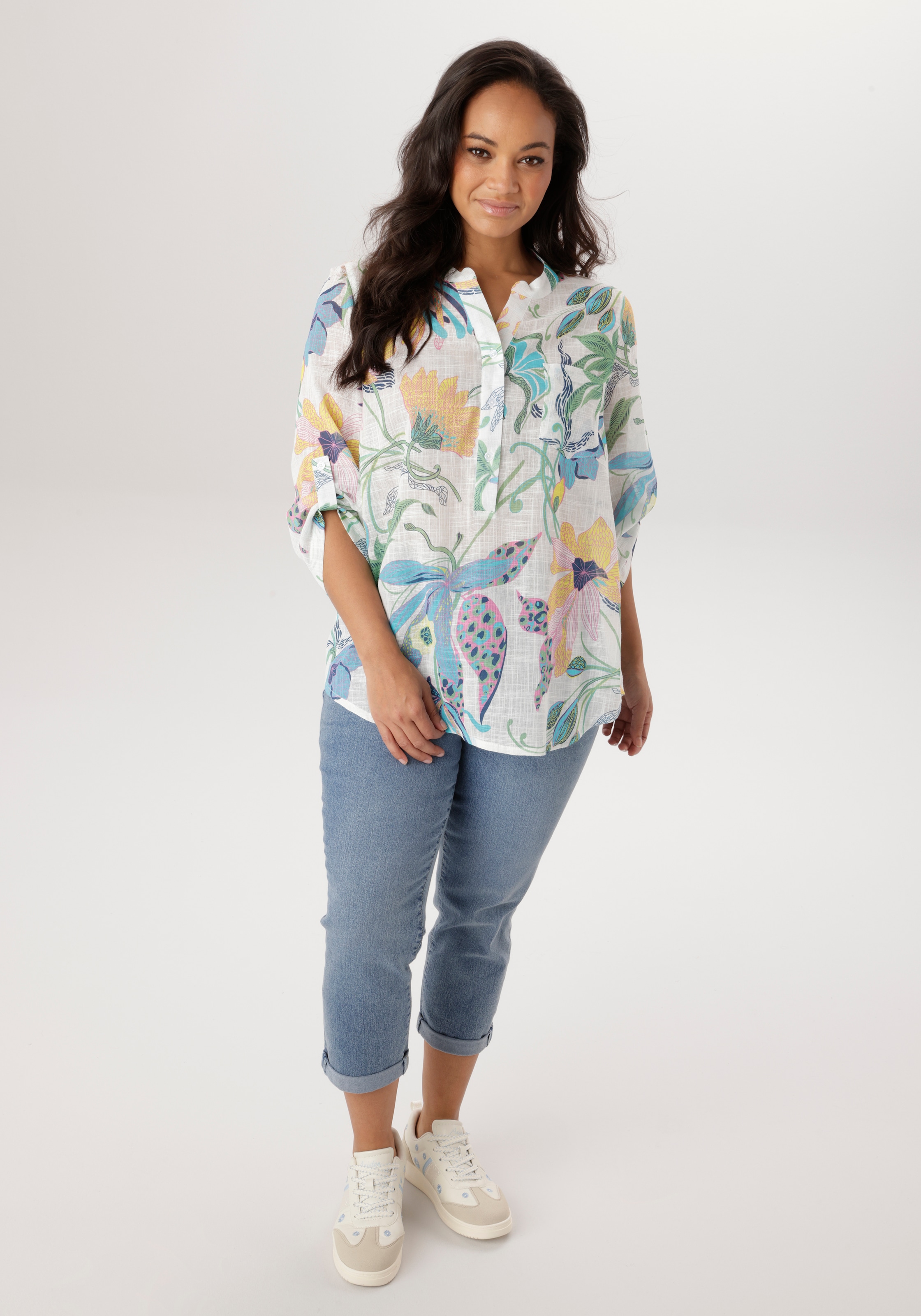 Aniston PLUS Blouse à enfiler im Leinen-Look - NEUE KOLLEKTION