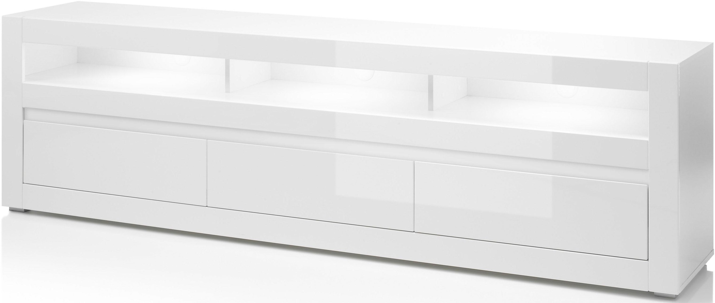 Image of Home affaire Lowboard "Carat" Breite 217 cm, Zierleiste 1x betonfarben und 1x weiss